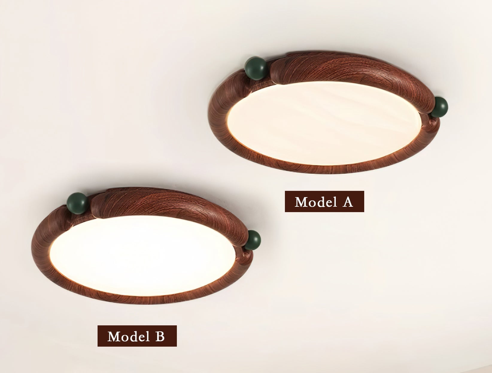 Ceiling Light Round Panel Walnut A/B Model - Neutralighting