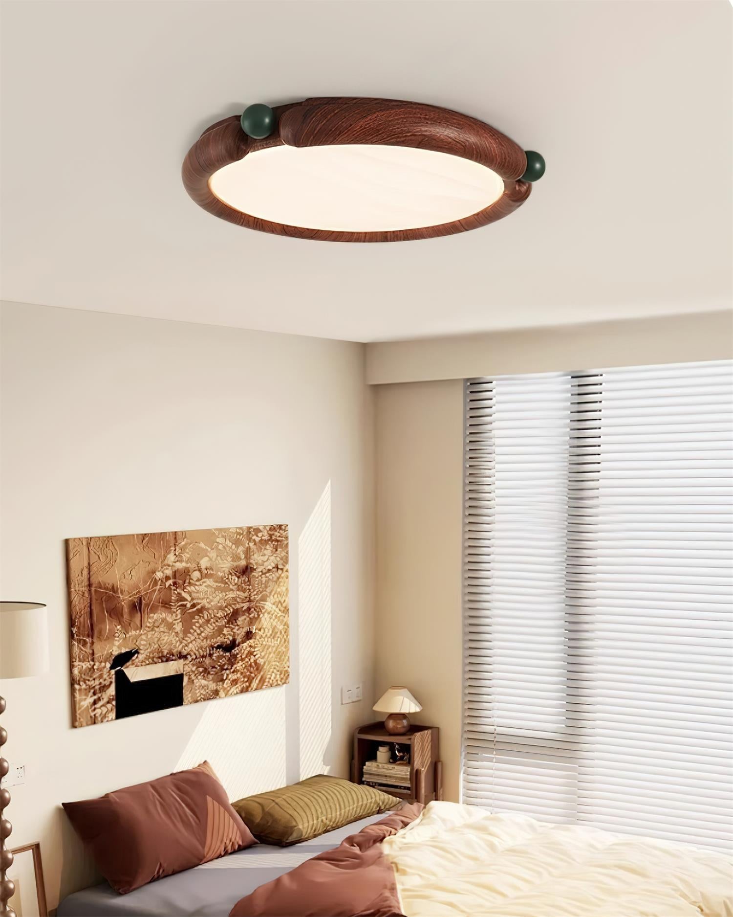 Ceiling Light Round Panel Walnut A/B Model - Neutralighting