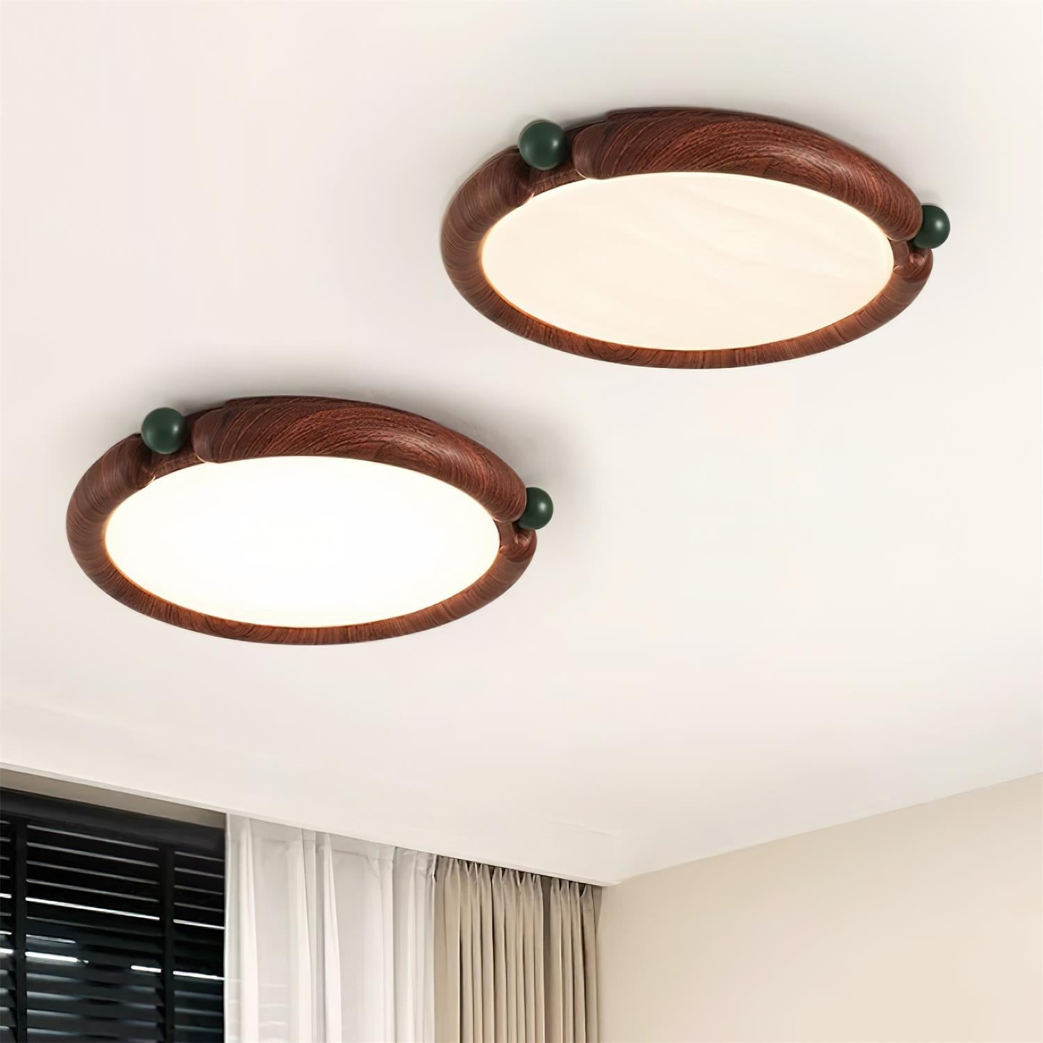 Ceiling Light Round Panel Walnut A/B Model - Neutralighting