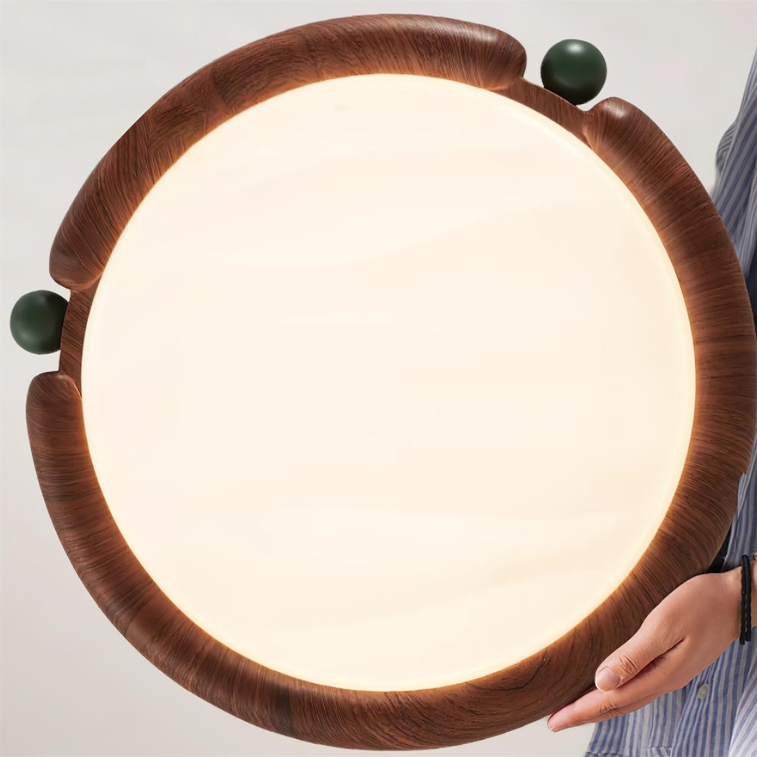 Ceiling Light Round Panel Walnut A/B Model - Neutralighting