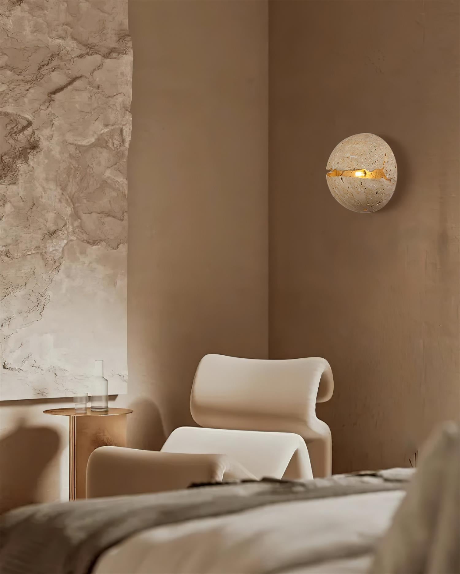 Dinosaur Egg Travertine Wall Lamp - Neutralighting