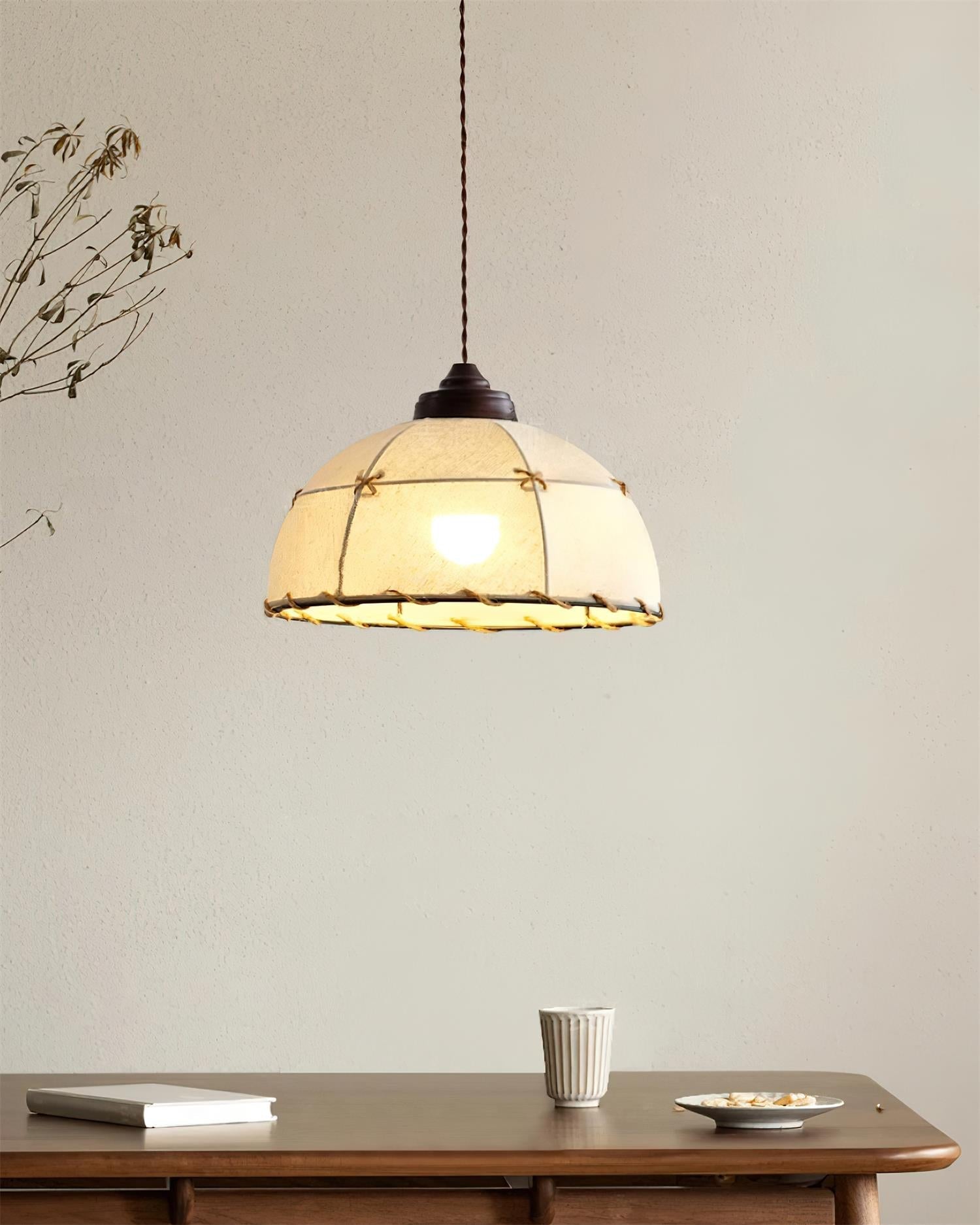 Pendant Light Fabric Dome Shade Vintage Minimalist Soft Glow - Neutralighting