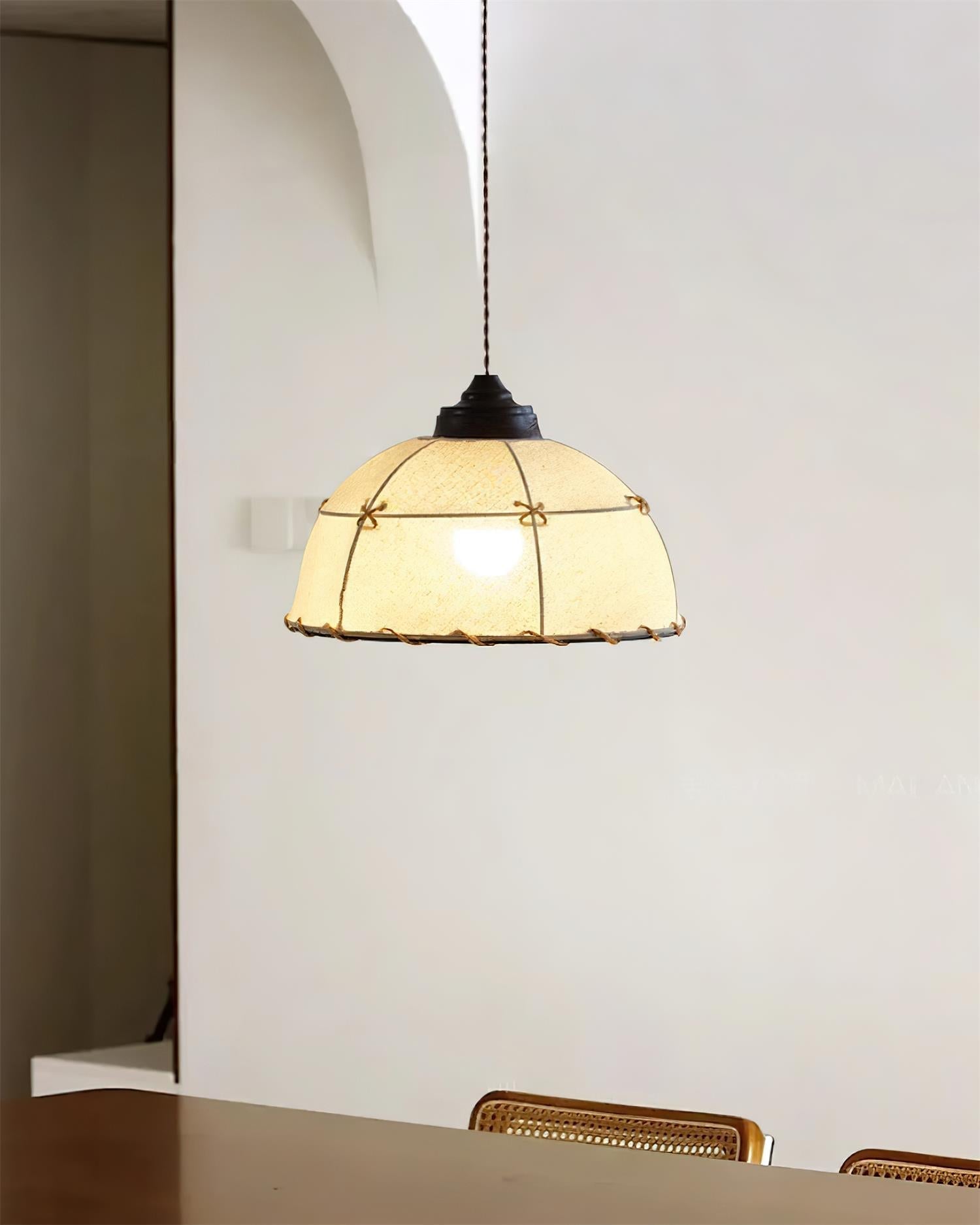 Pendant Light Fabric Dome Shade Vintage Minimalist Soft Glow - Neutralighting