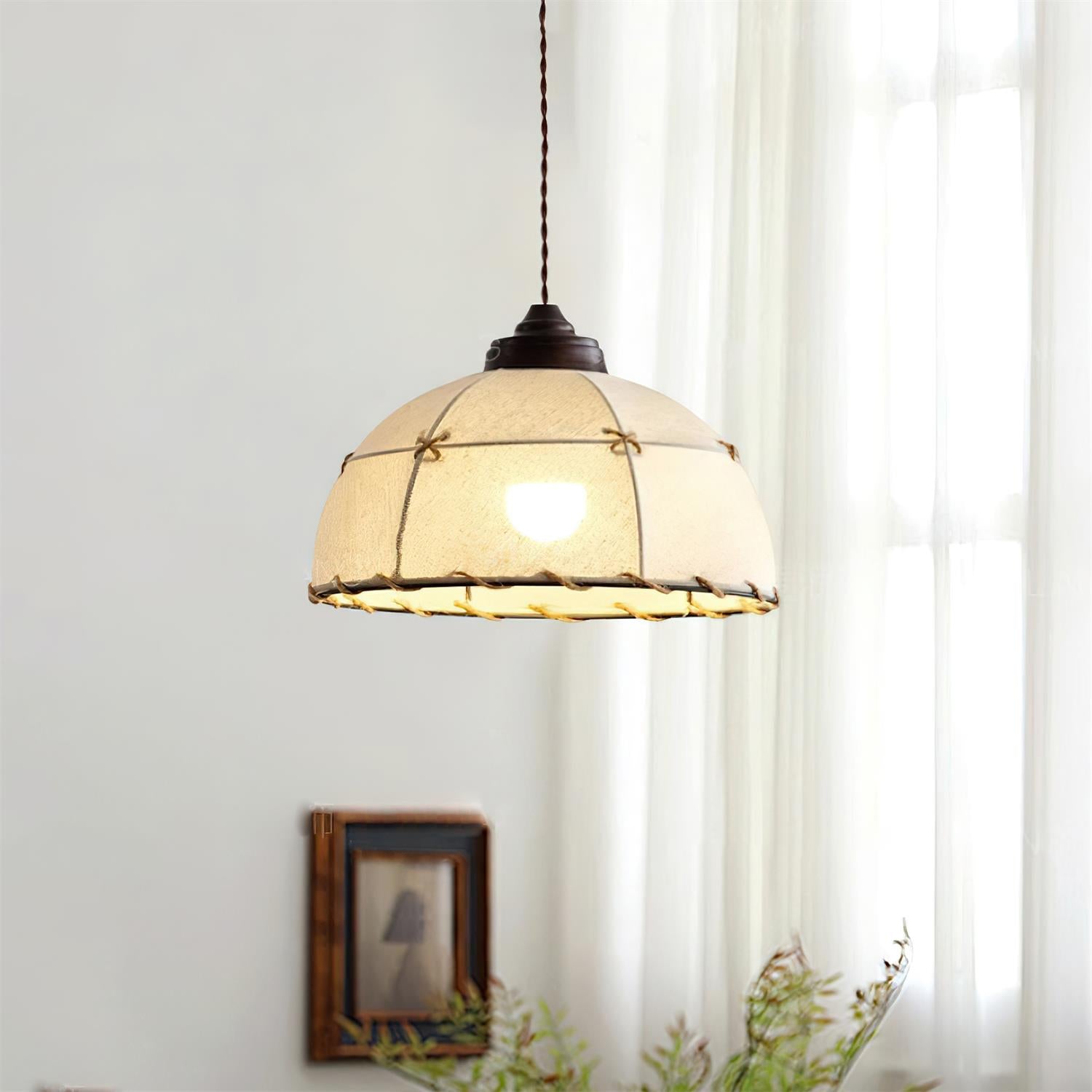 Pendant Light Fabric Dome Shade Vintage Minimalist Soft Glow - Neutralighting