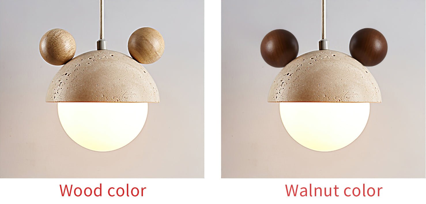 Lyraeus Character-Shaped Travertine Pendant Light - Neutralighting
