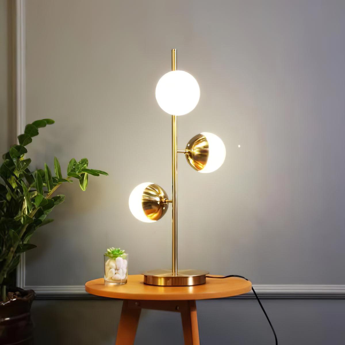 Valentina Floor Lamp Ball Modern, Metal/Ceramic, White/Gold, Living Room - Neutralighting