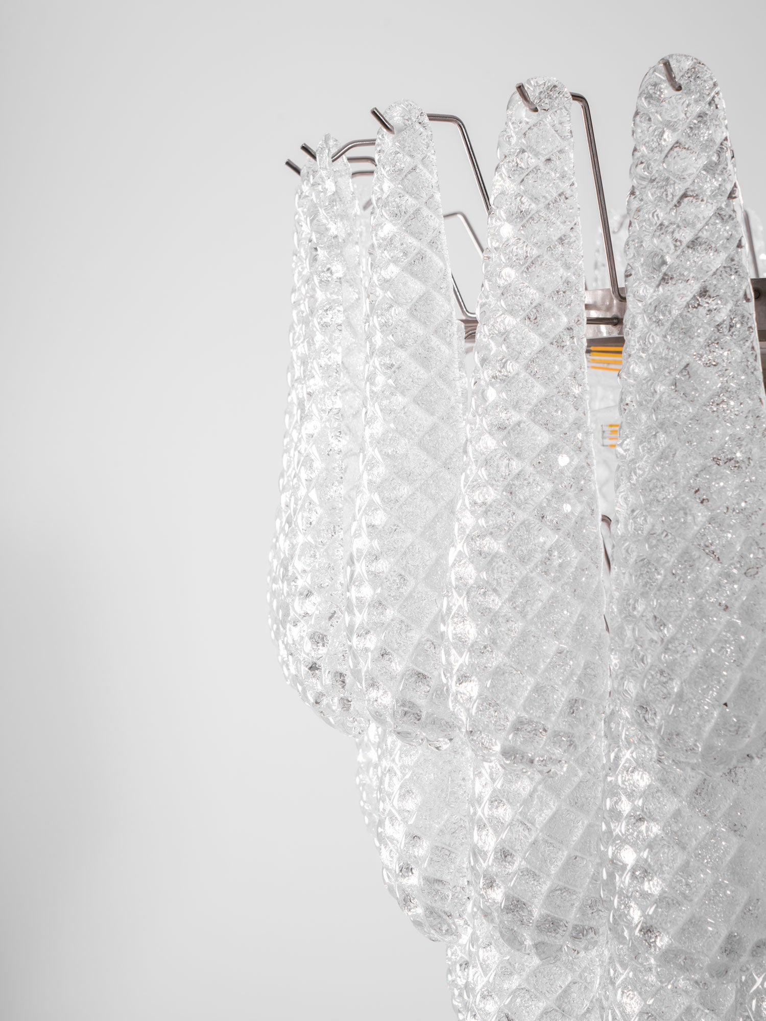 Aurora Chandelier Clear Droplets Murano Glass Waterfall Diamond