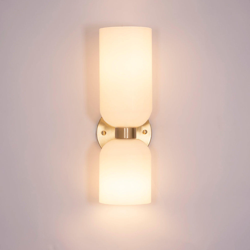 Arisha Wall Lamp Simple Double-head, White/Blue/Gray/Chrome, Bedroom - Neutralighting