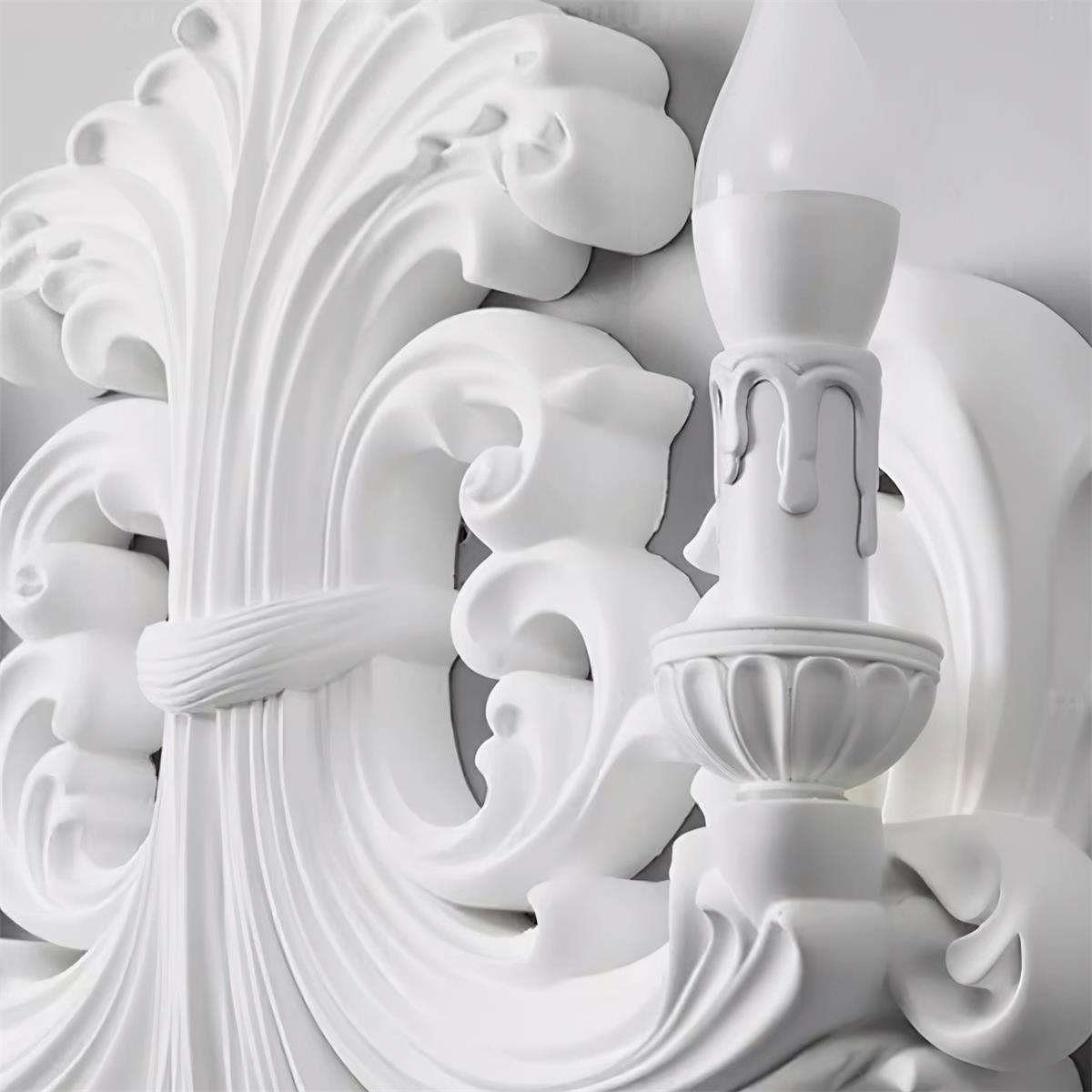 Wall Lamp Sculptural Plaster Candle Arms - Neutralighting