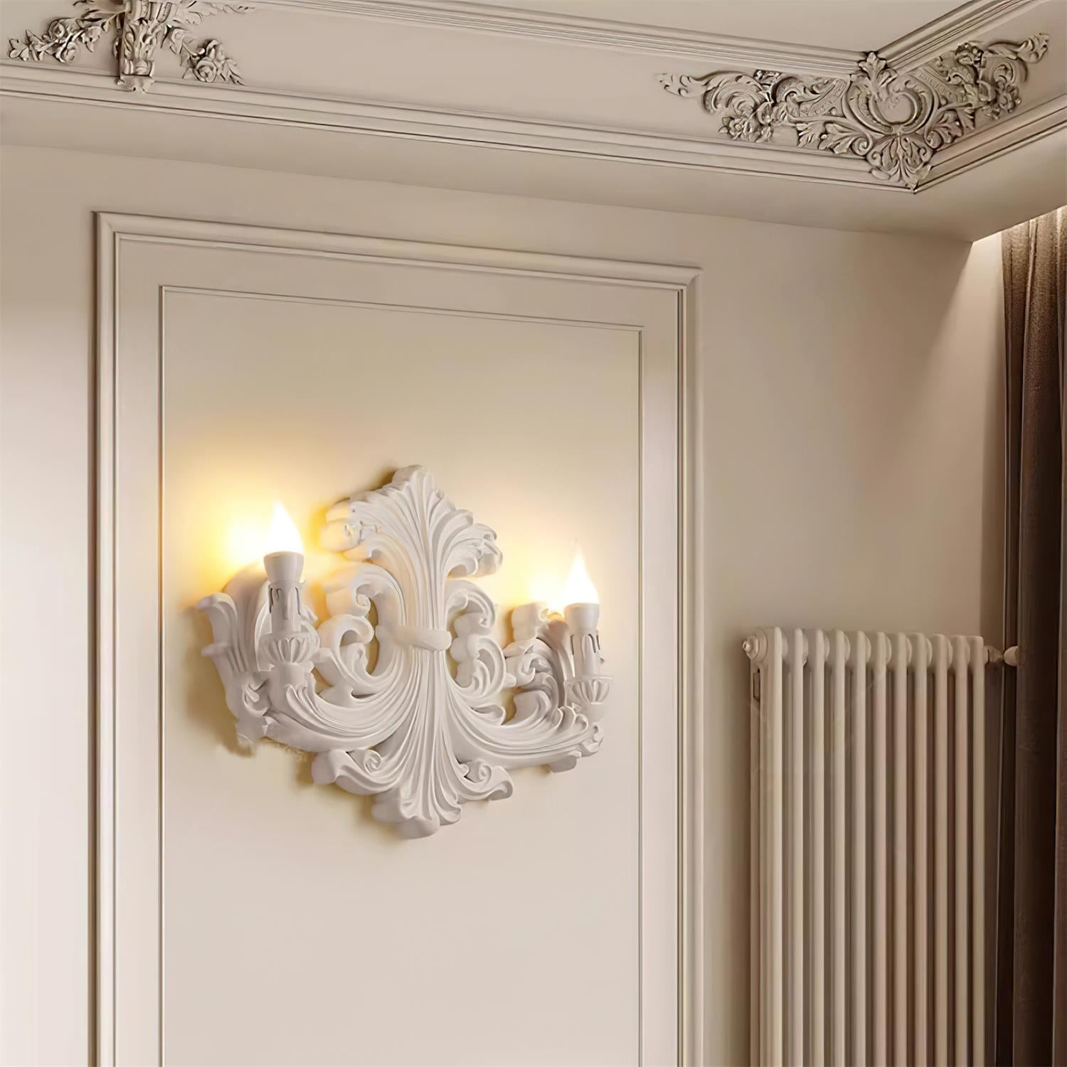 Wall Lamp Sculptural Plaster Candle Arms - Neutralighting