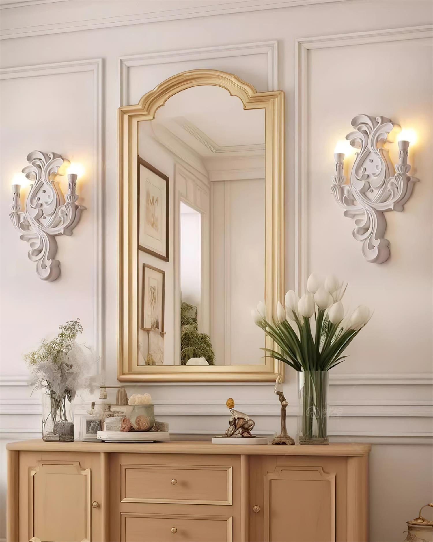 Wall Lamp Sculptural Plaster Candle Arms - Neutralighting