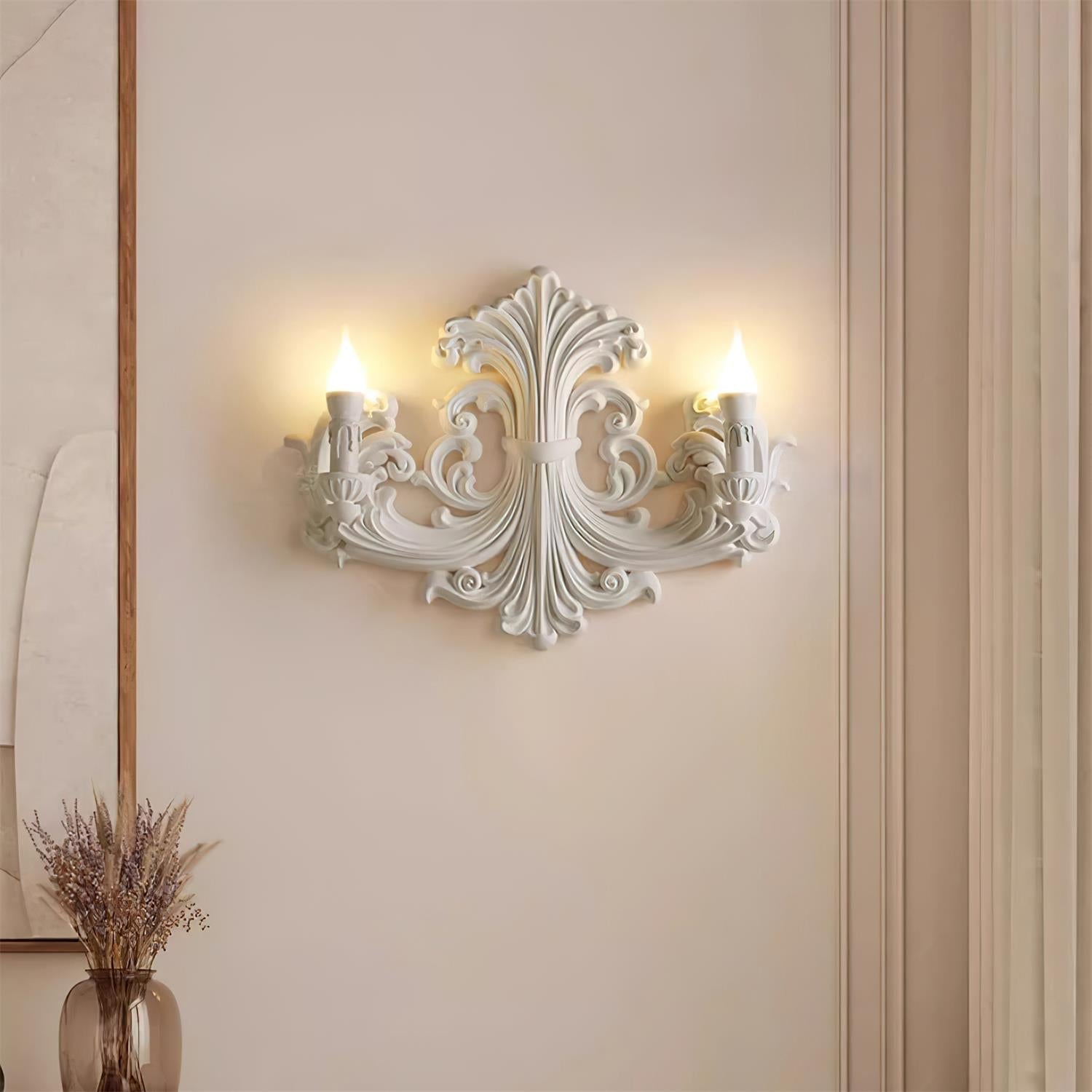 Wall Lamp Sculptural Plaster Candle Arms - Neutralighting
