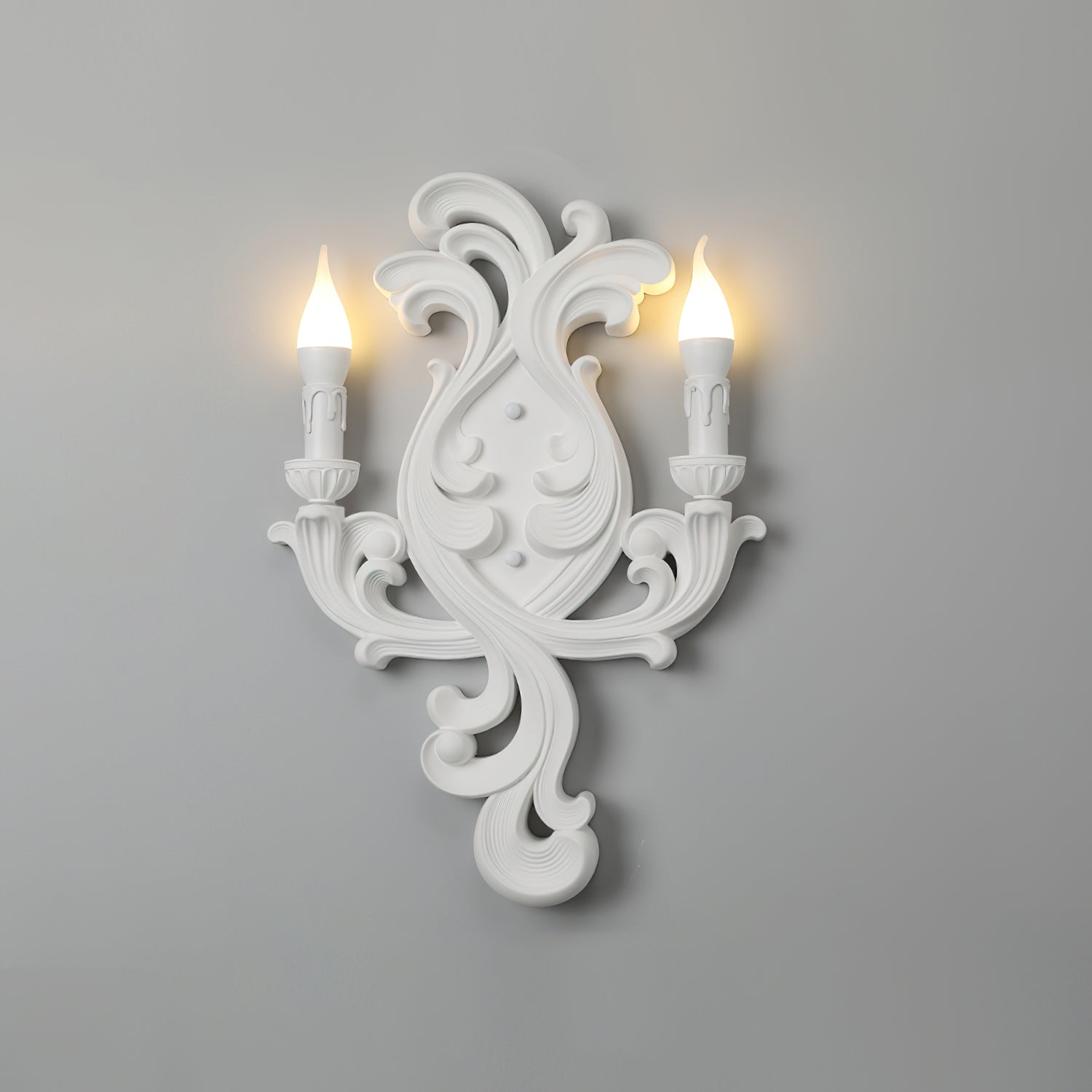 Wall Lamp Sculptural Plaster Candle Arms - Neutralighting