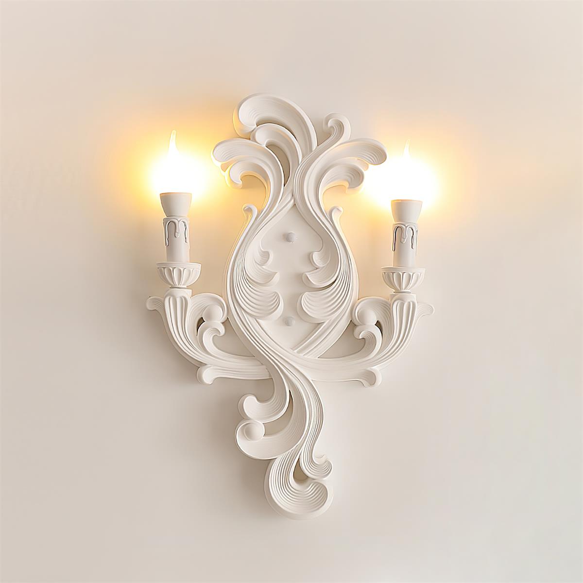 Wall Lamp Sculptural Plaster Candle Arms - Neutralighting