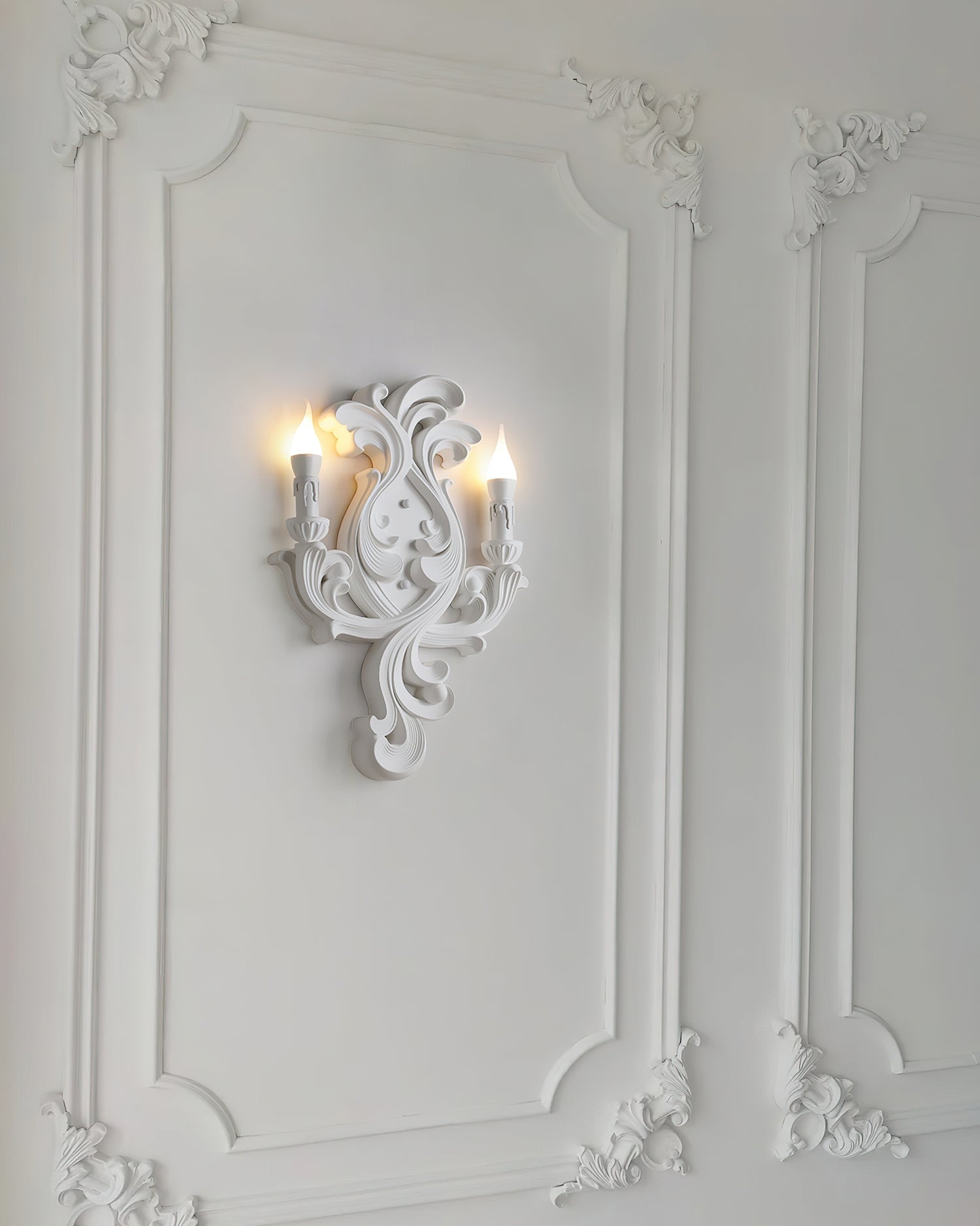 Wall Lamp Sculptural Plaster Candle Arms - Neutralighting