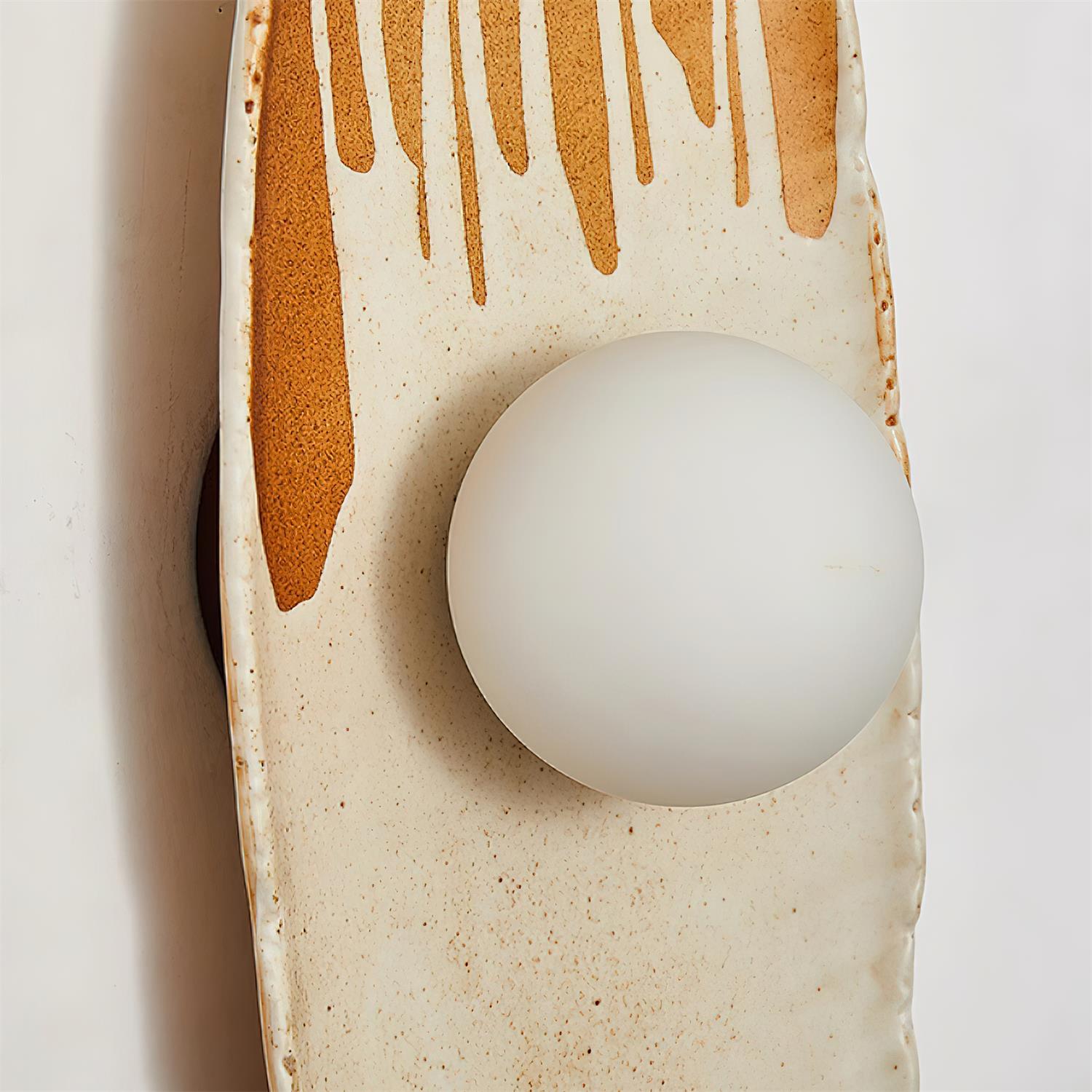 Wall Lamp Ceramic Body Glass Diffuser Artistic Accent Light - Neutralighting