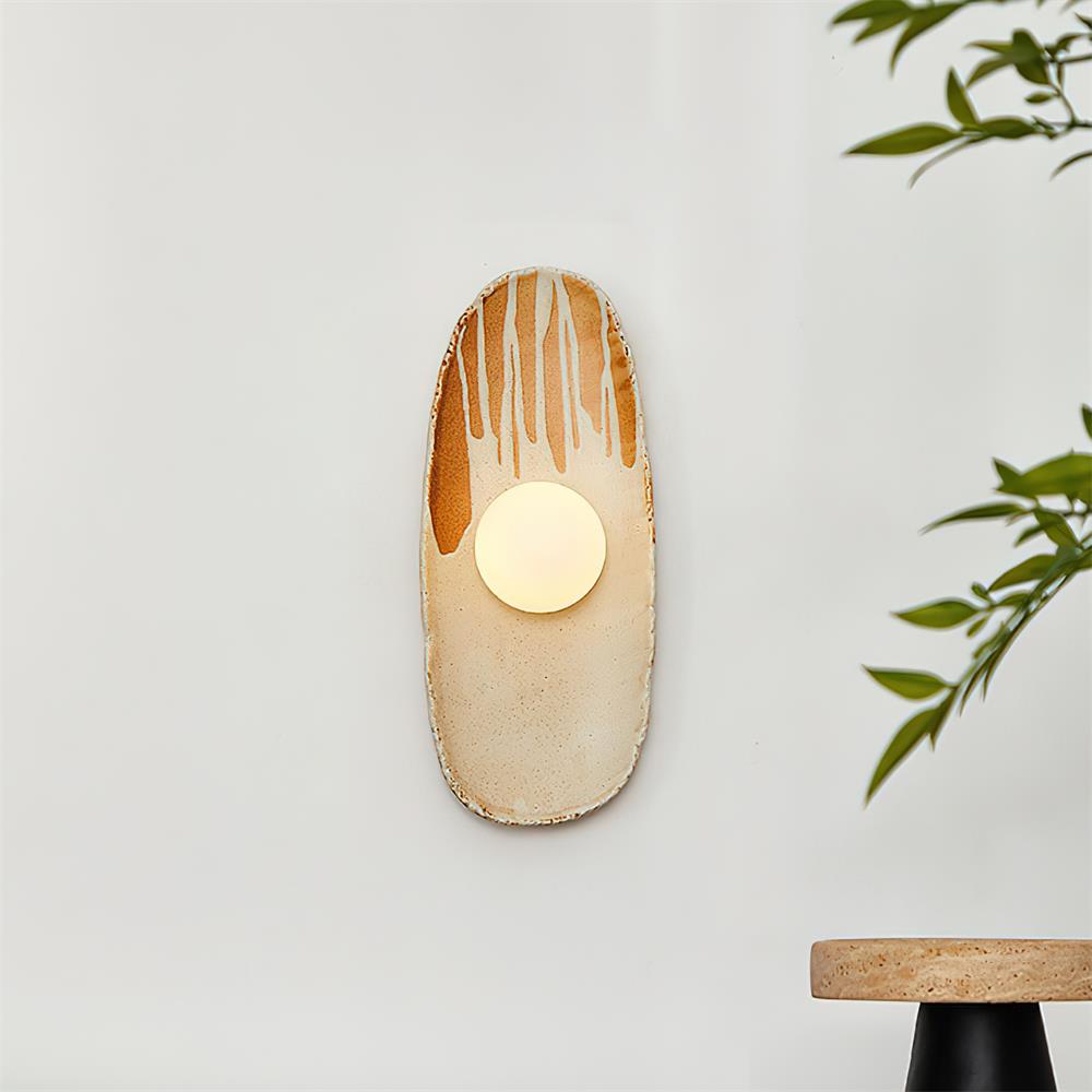 Wall Lamp Ceramic Body Glass Diffuser Artistic Accent Light - Neutralighting