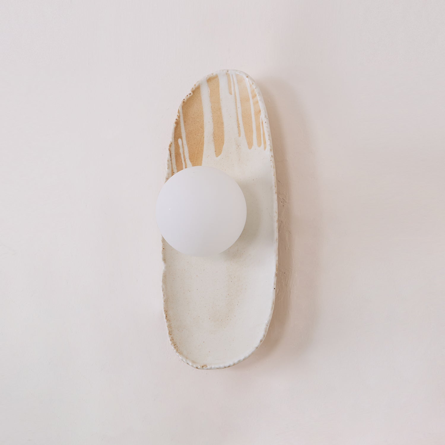 Wall Lamp Ceramic Body Glass Diffuser Artistic Accent Light - Neutralighting