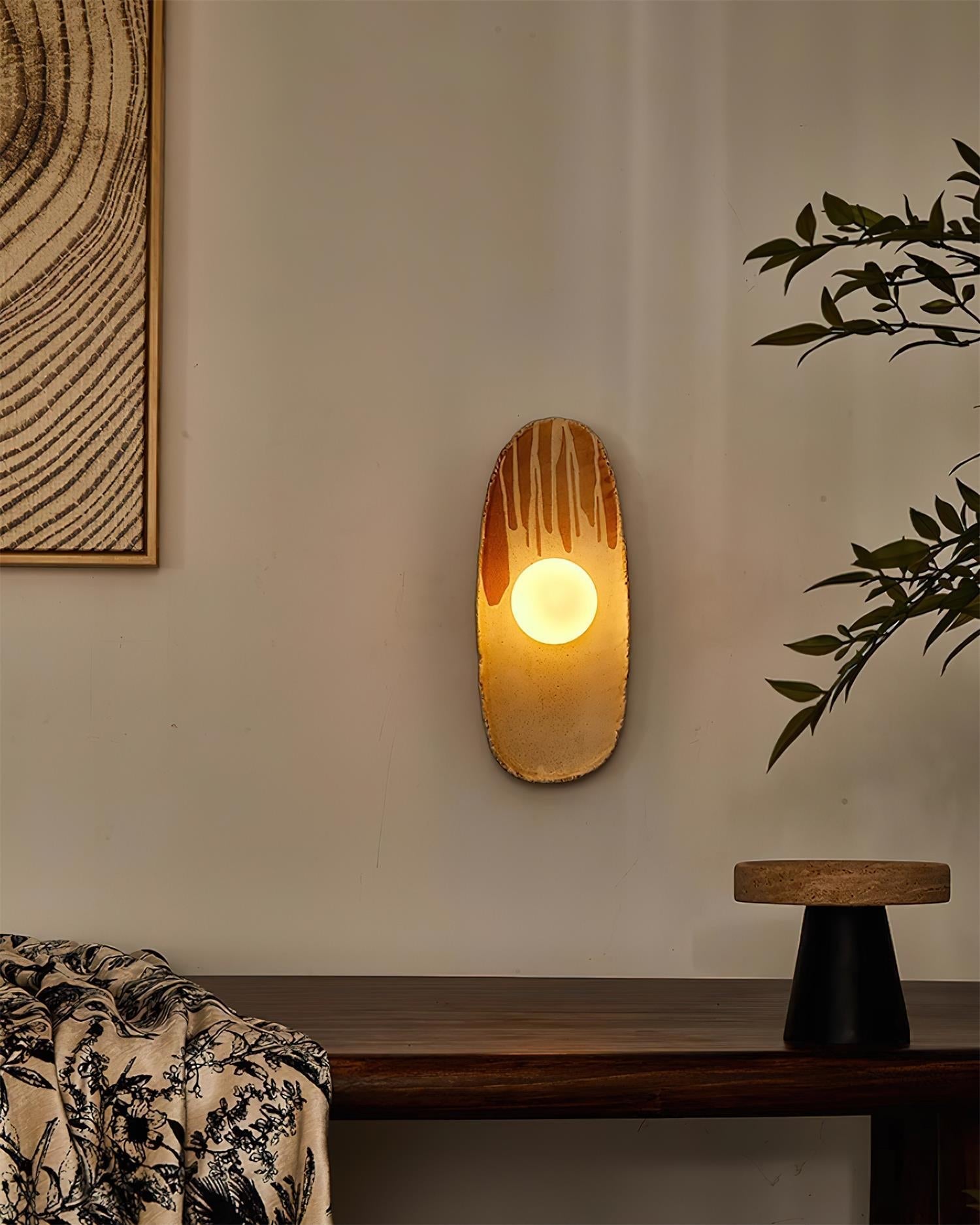 Wall Lamp Ceramic Body Glass Diffuser Artistic Accent Light - Neutralighting