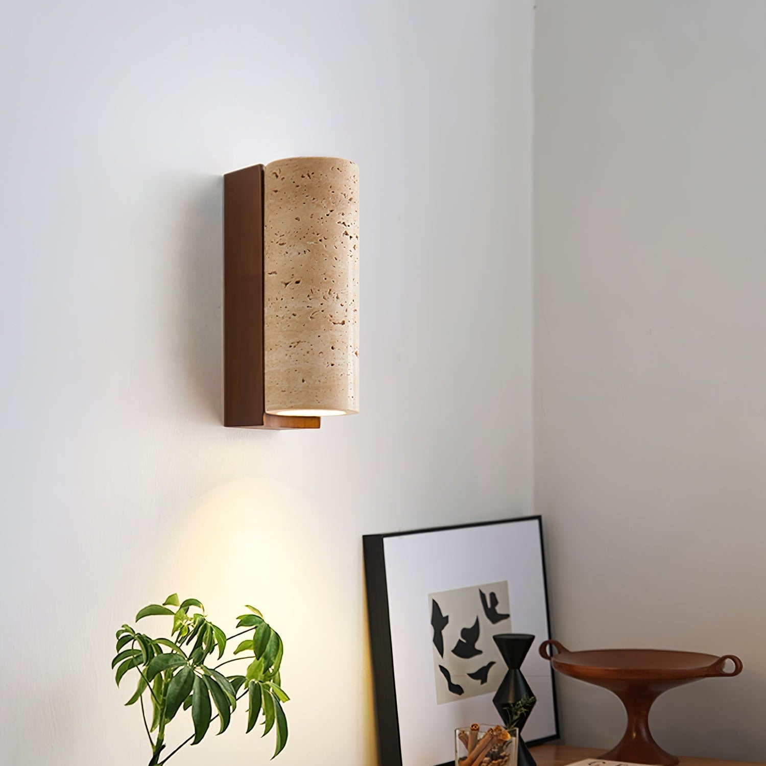 Ritta Natural Travertine Wall Lamp - Neutralighting