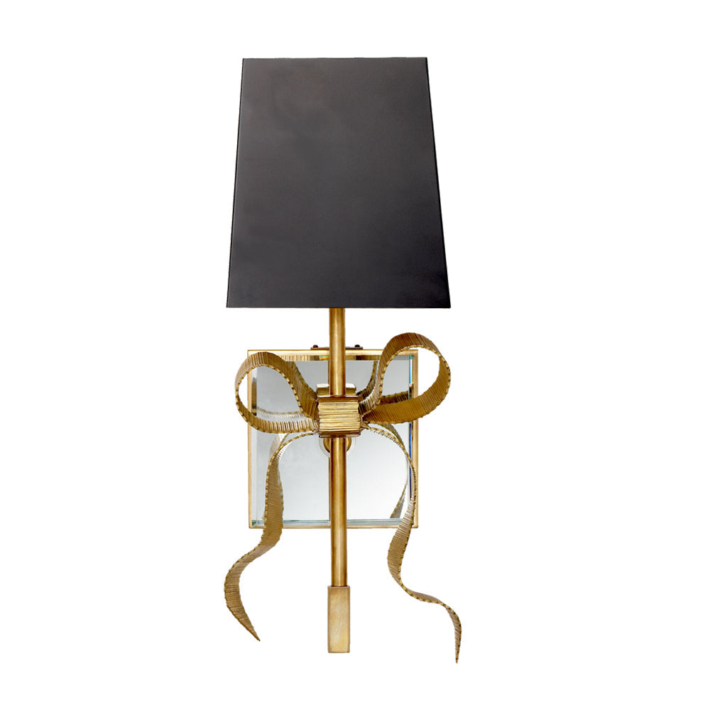 Ribelle Black Shade Wall Sconce with Gold Bow Accent - Neutralighting