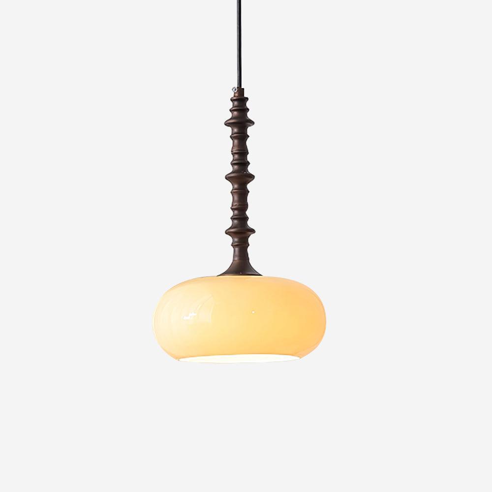 Pendant Lamp White Glass Shade Brown Vintage - Neutralighting