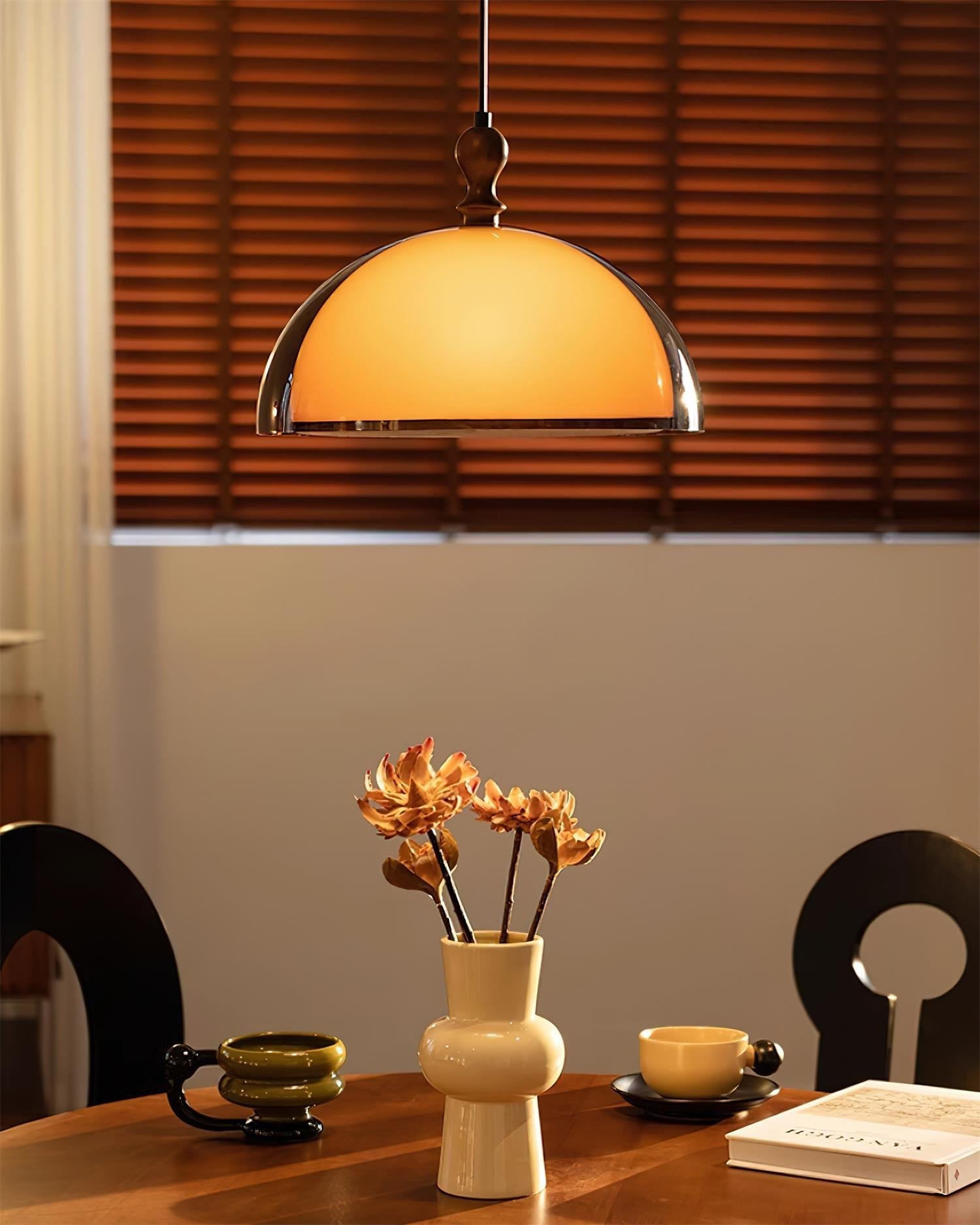 Solven Amber Glass Dome Pendant Light - Neutralighting