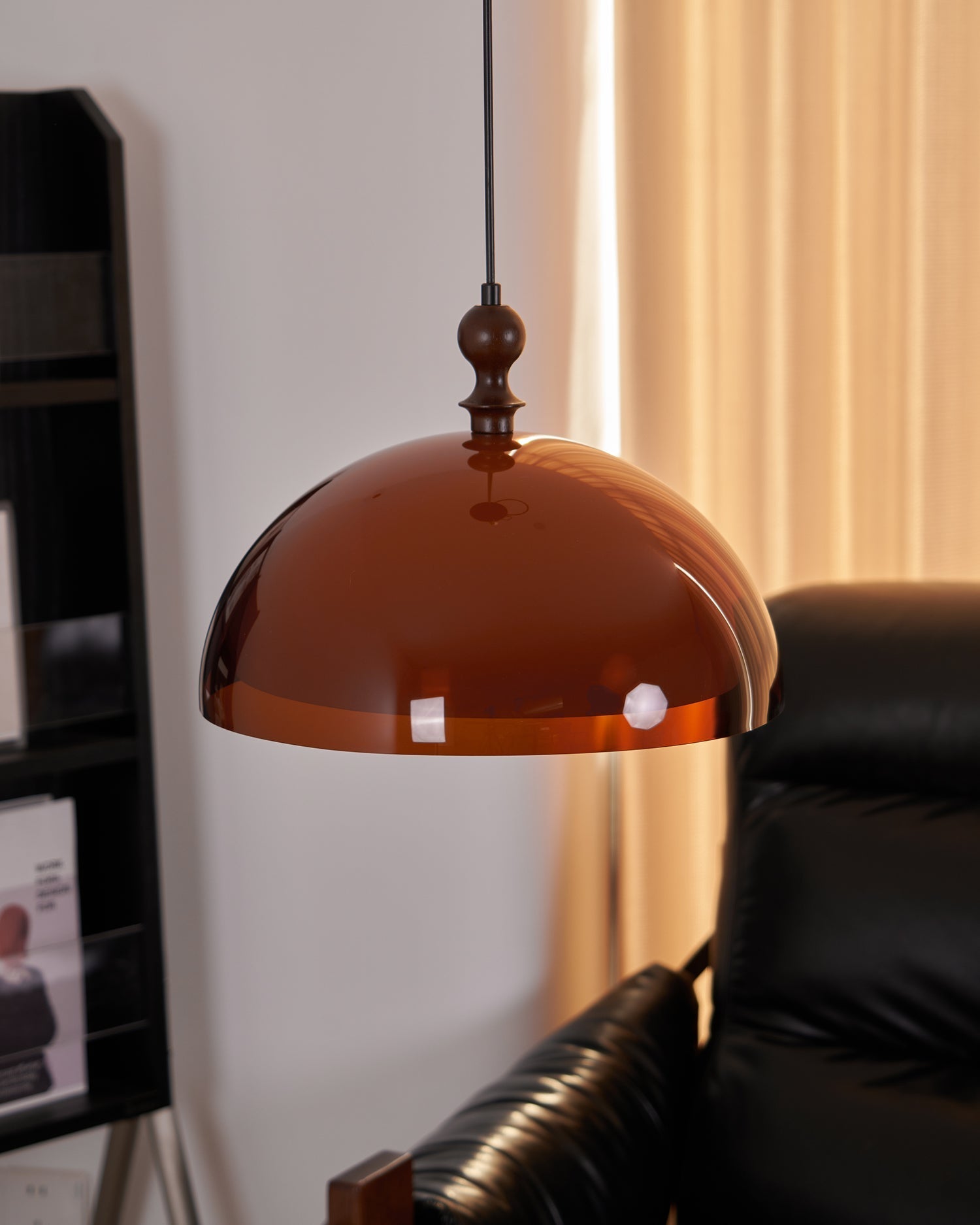 Solven Amber Glass Dome Pendant Light - Neutralighting