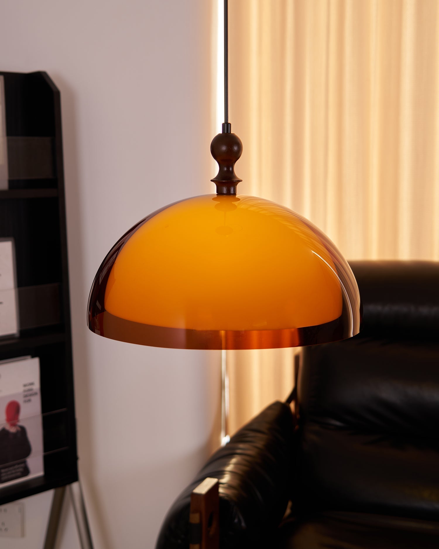 Solven Amber Glass Dome Pendant Light - Neutralighting