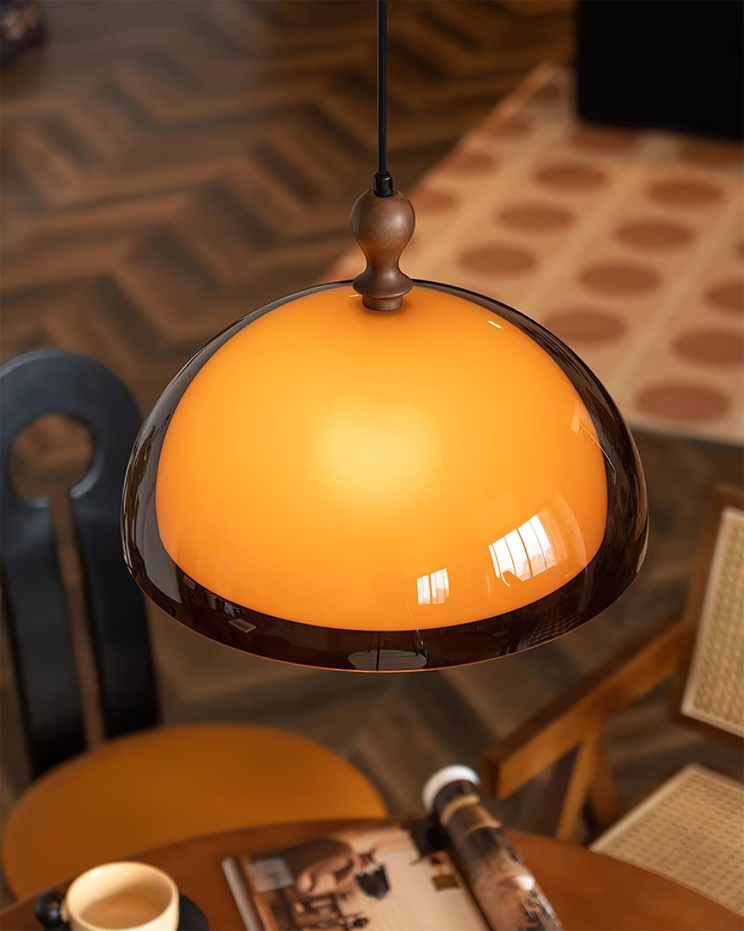 Solven Amber Glass Dome Pendant Light - Neutralighting