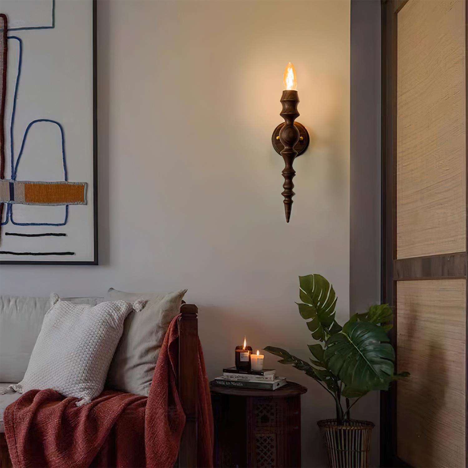 Wall Lamp Modern Vintage Wood Body Multiple Wood Finishes - Neutralighting