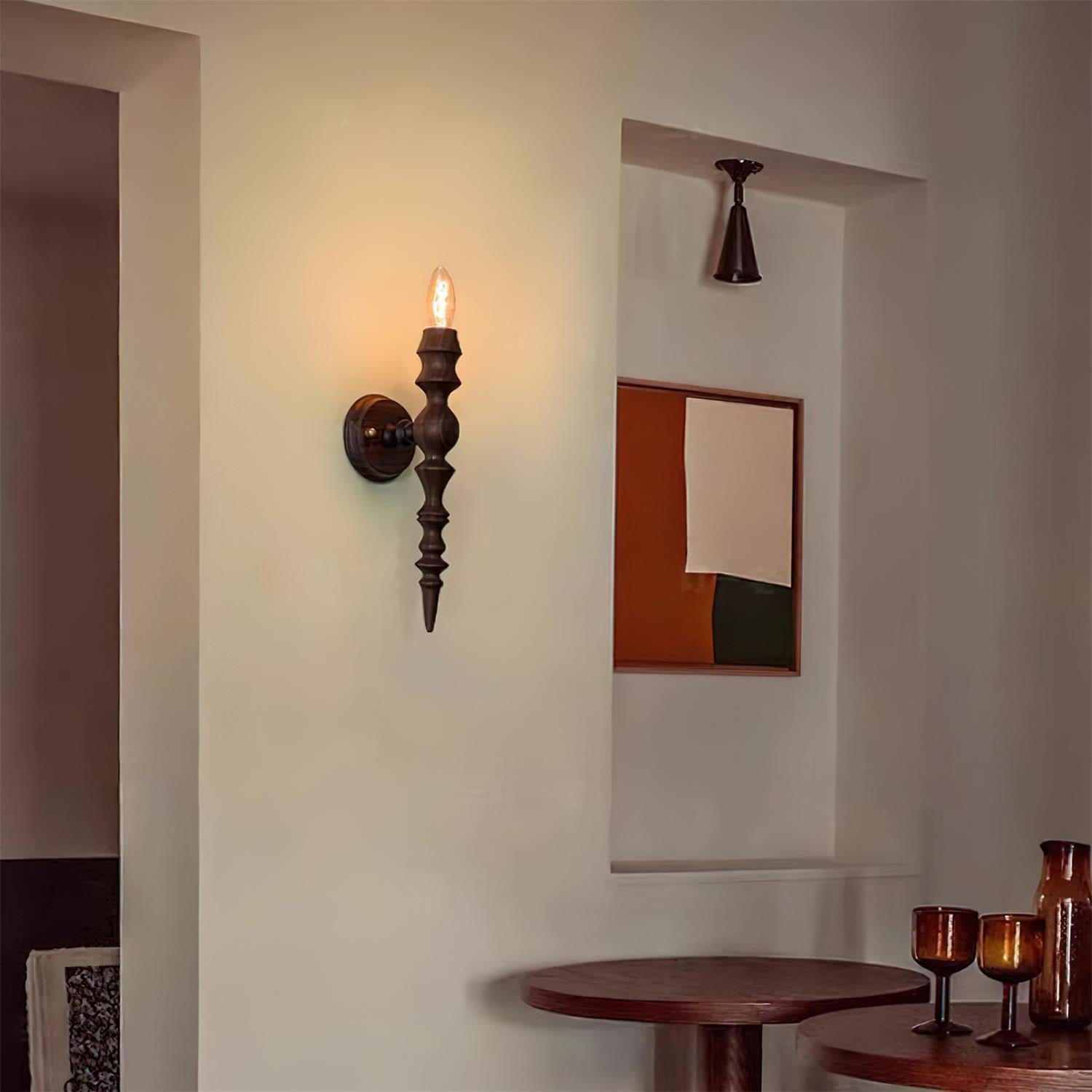 Wall Lamp Modern Vintage Wood Body Multiple Wood Finishes - Neutralighting