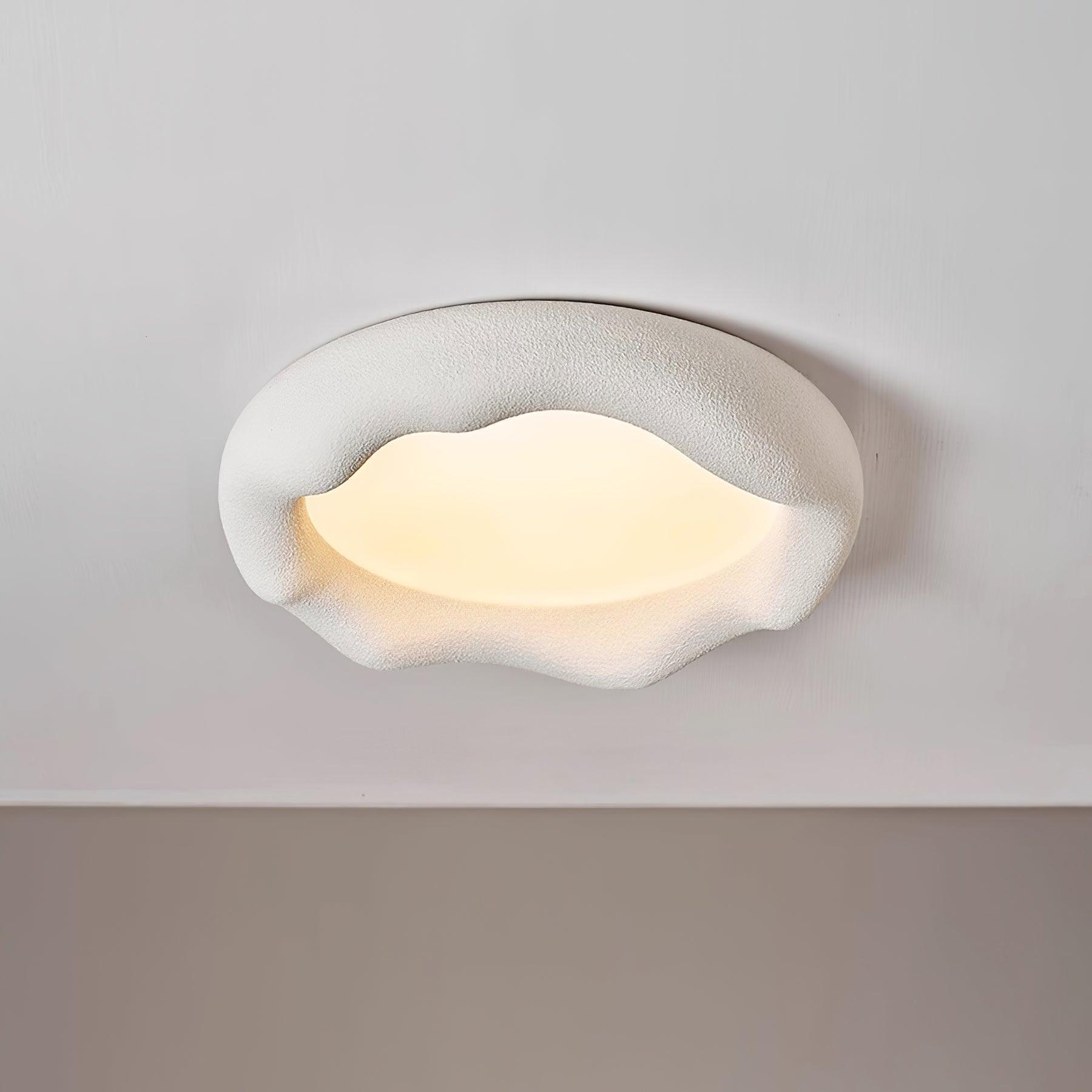 Ceiling Light Organic Resin and Fiberglass Fixture in Beige - Neutralighting