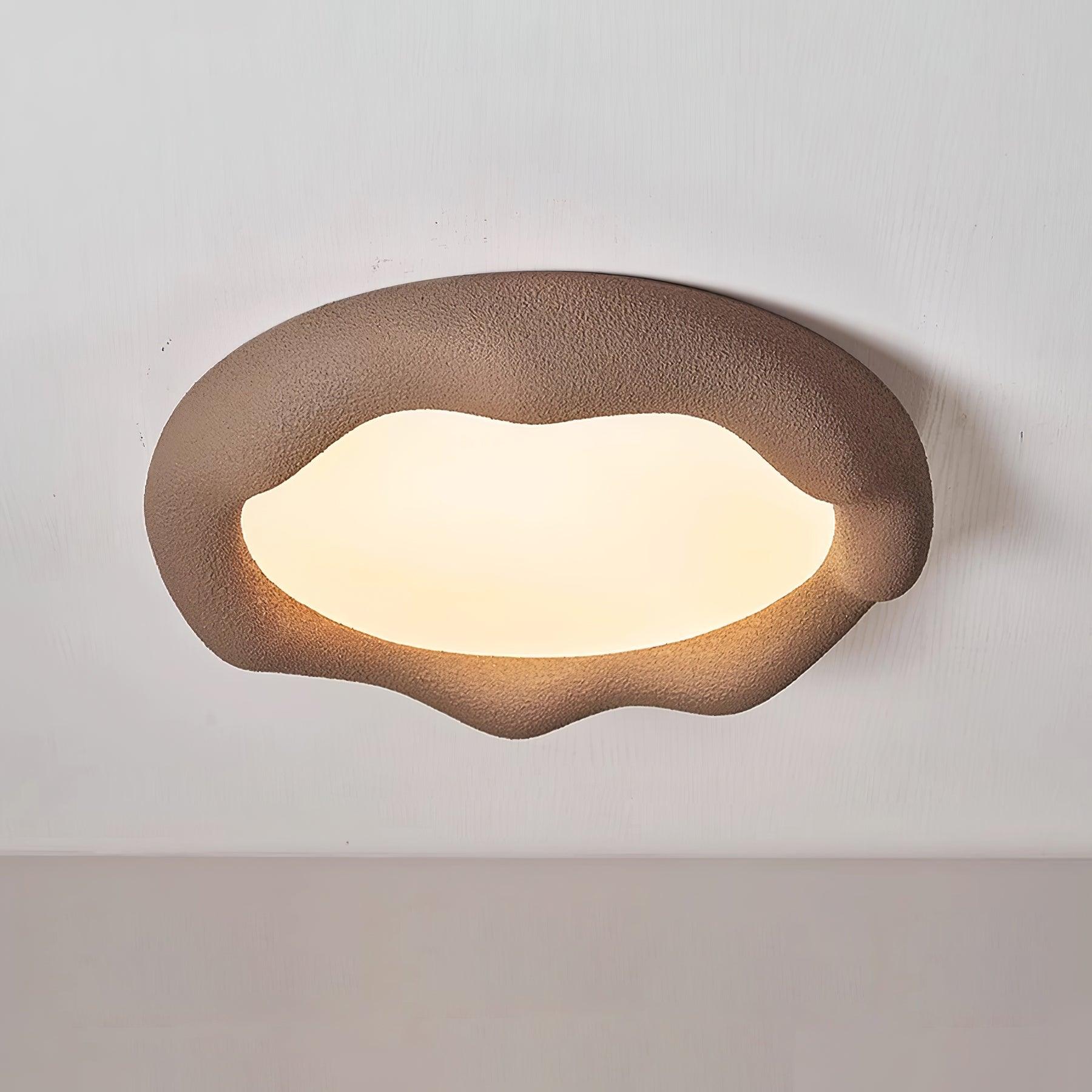 Ceiling Light Organic Resin and Fiberglass Fixture in Beige - Neutralighting