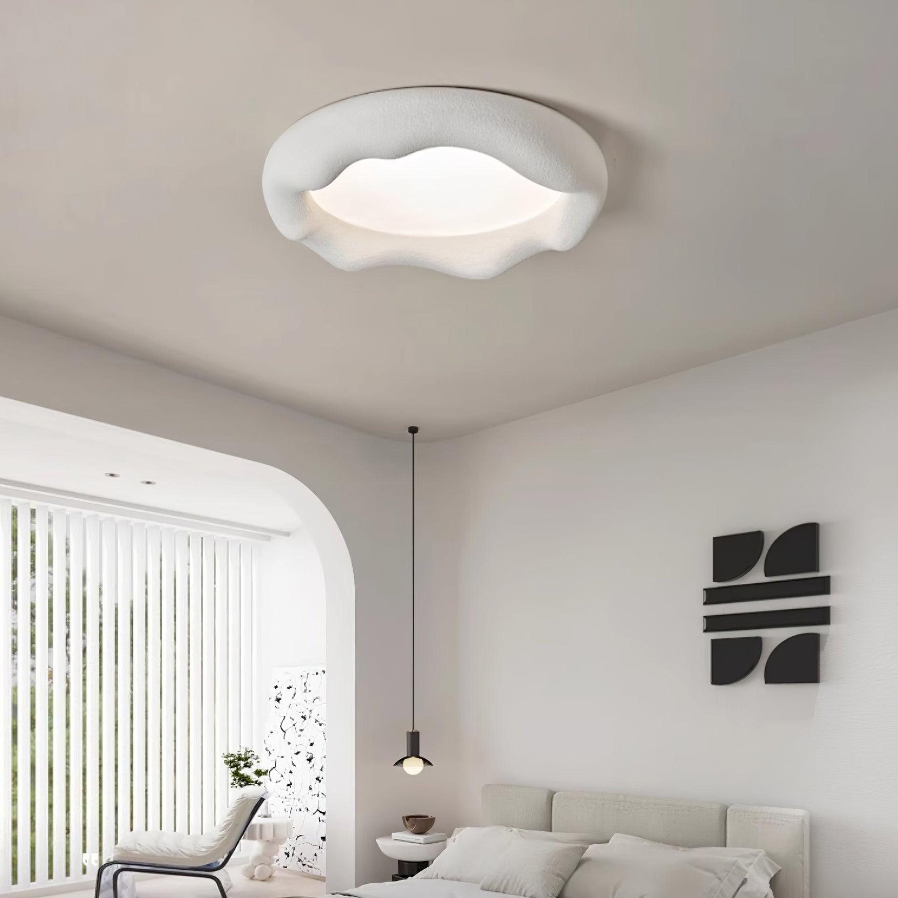 Ceiling Light Organic Resin and Fiberglass Fixture in Beige - Neutralighting