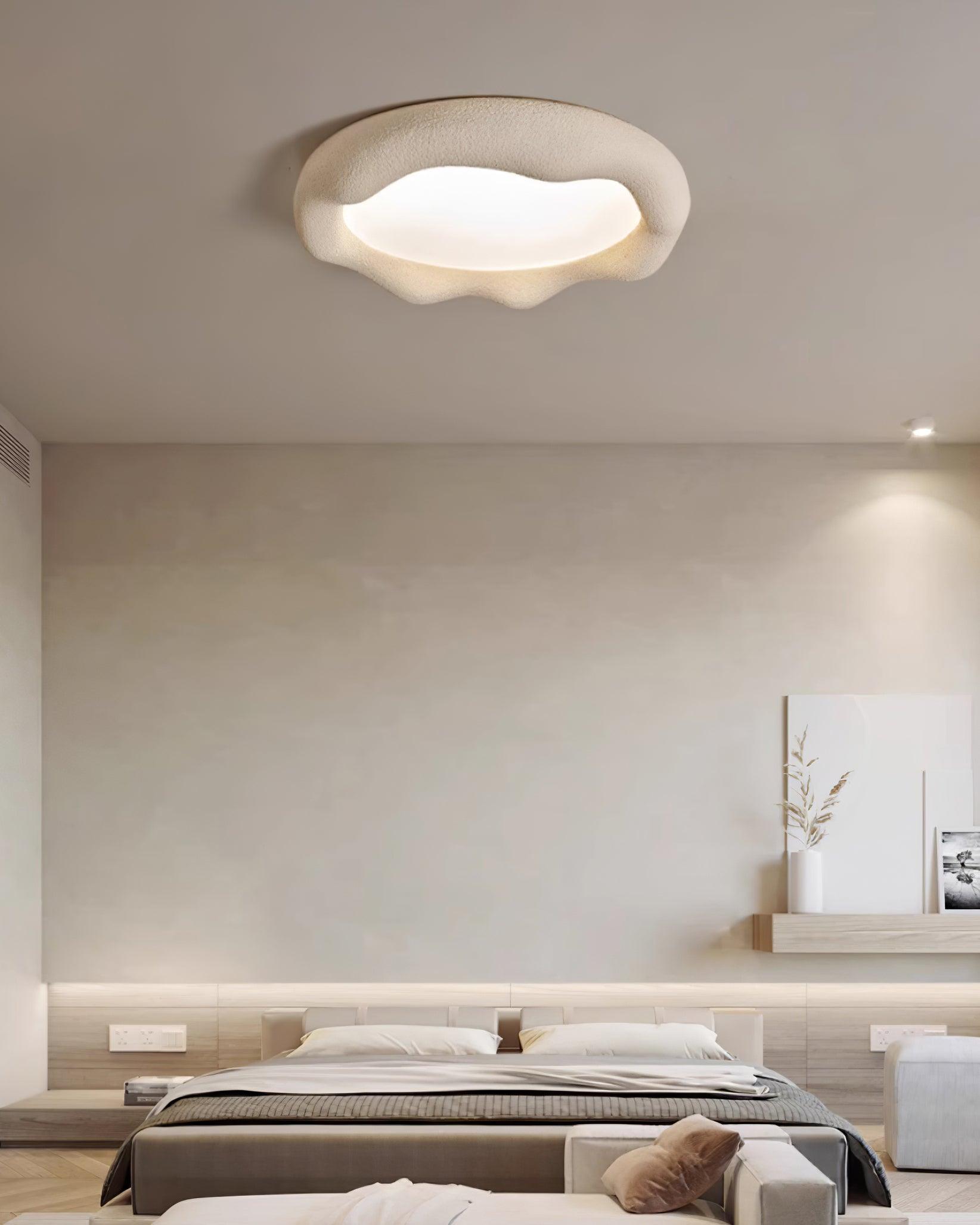 Ceiling Light Organic Resin and Fiberglass Fixture in Beige - Neutralighting