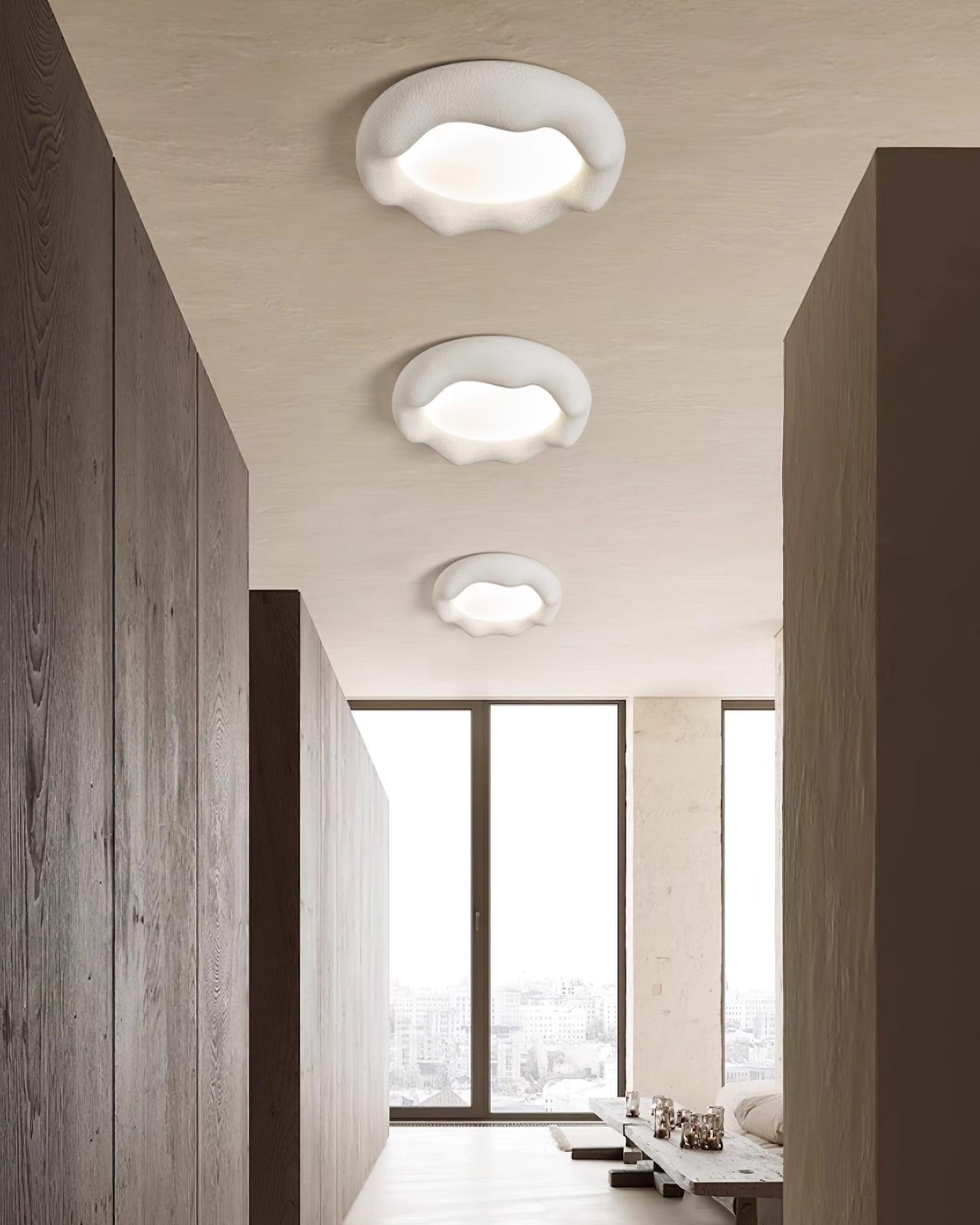 Ceiling Light Organic Resin and Fiberglass Fixture in Beige - Neutralighting