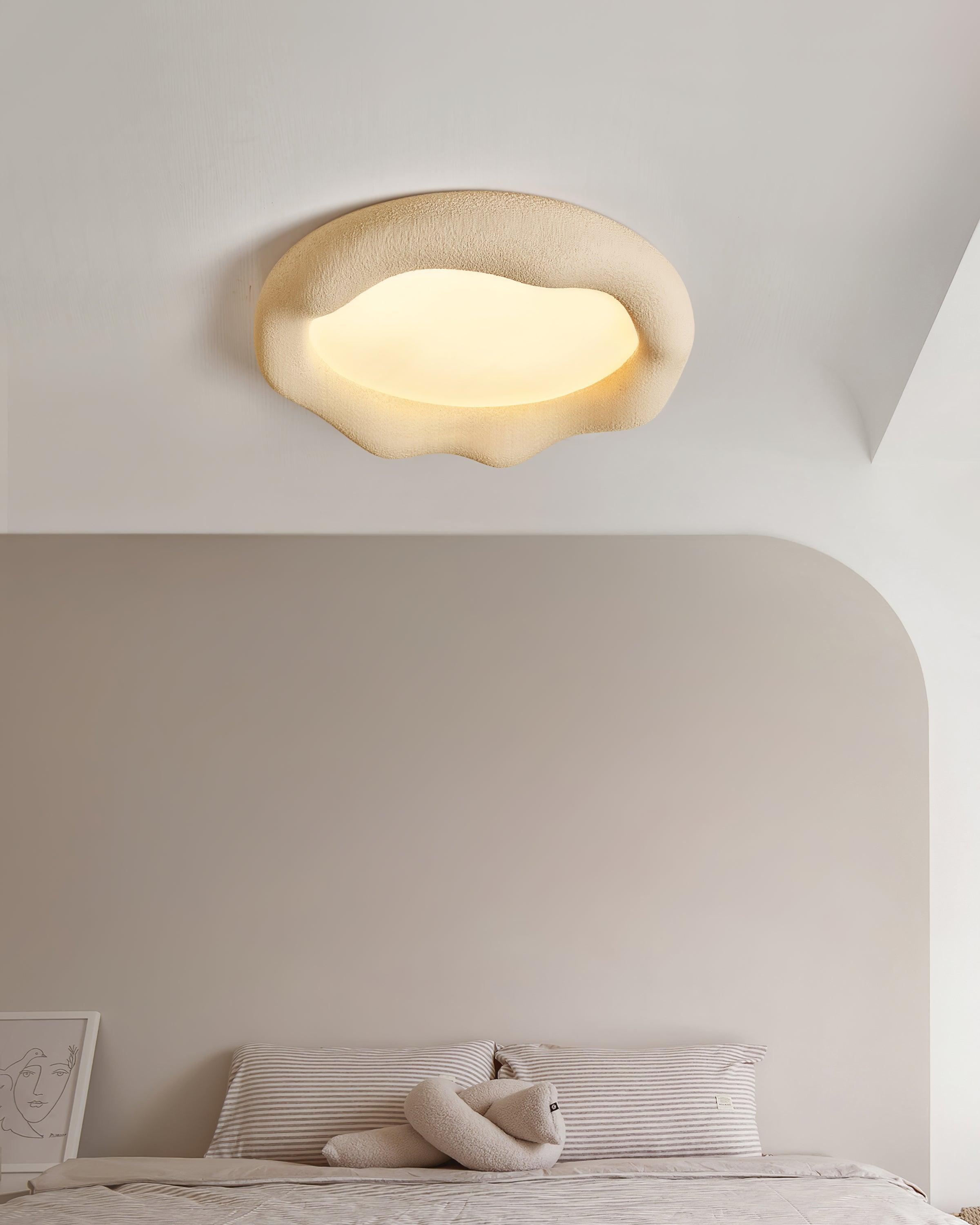 Ceiling Light Organic Resin and Fiberglass Fixture in Beige - Neutralighting