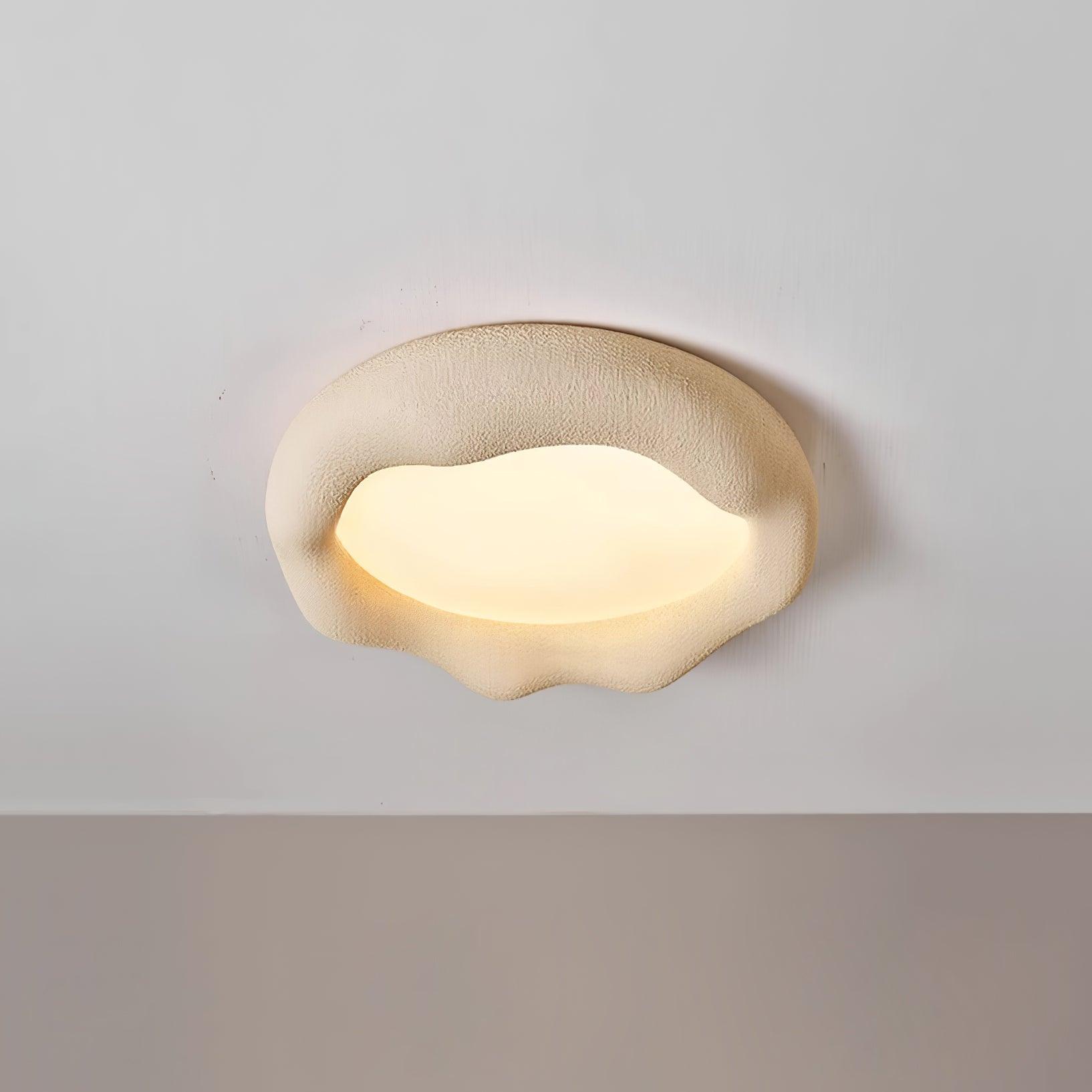 Ceiling Light Organic Resin and Fiberglass Fixture in Beige - Neutralighting