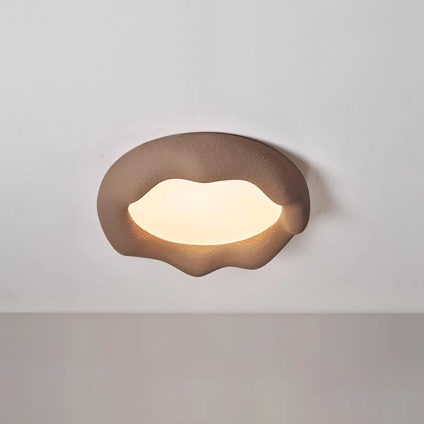 Ceiling Light Organic Resin and Fiberglass Fixture in Beige - Neutralighting