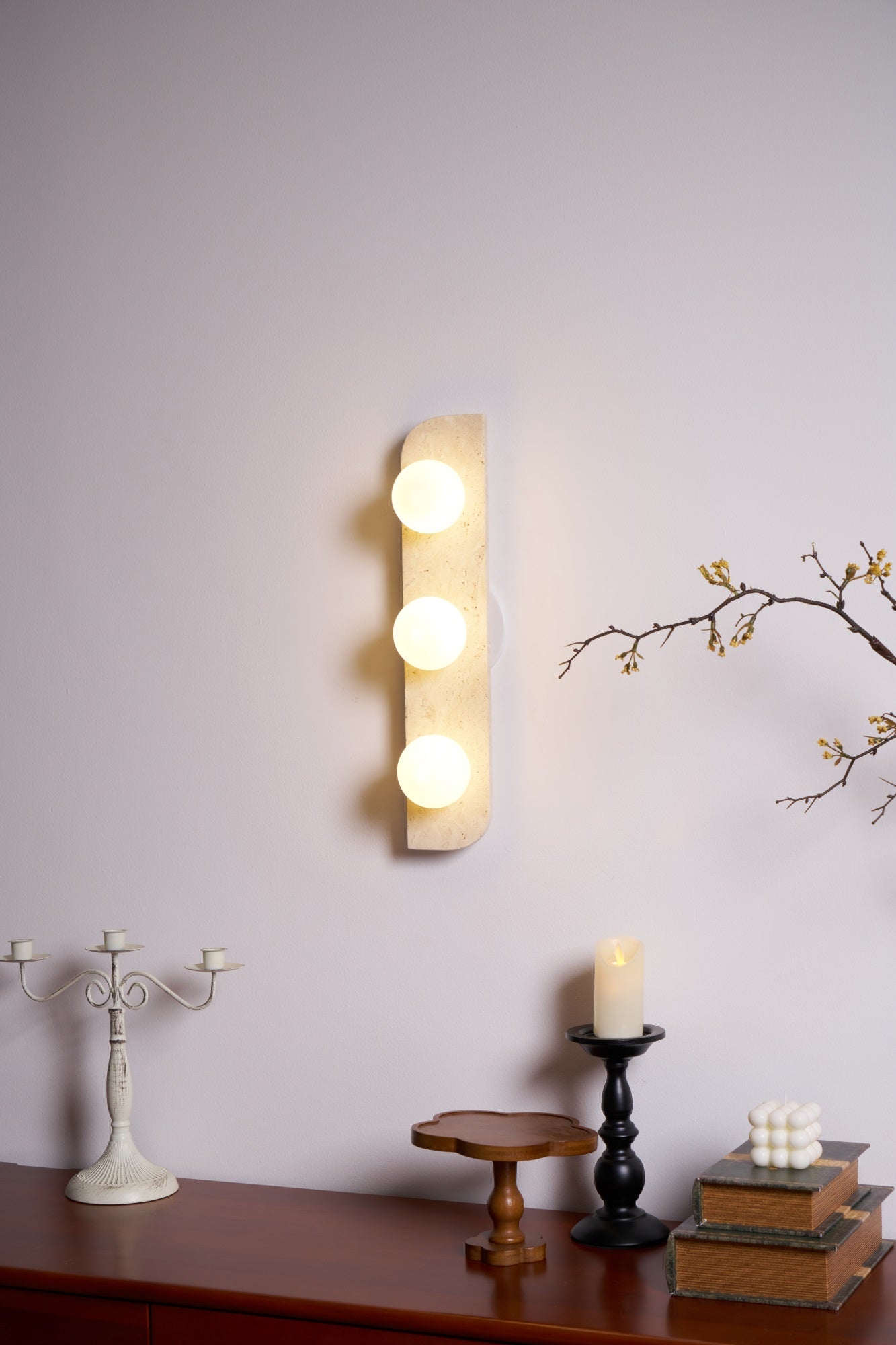Alsilis Minimalist Travertine Wall Light - Neutralighting