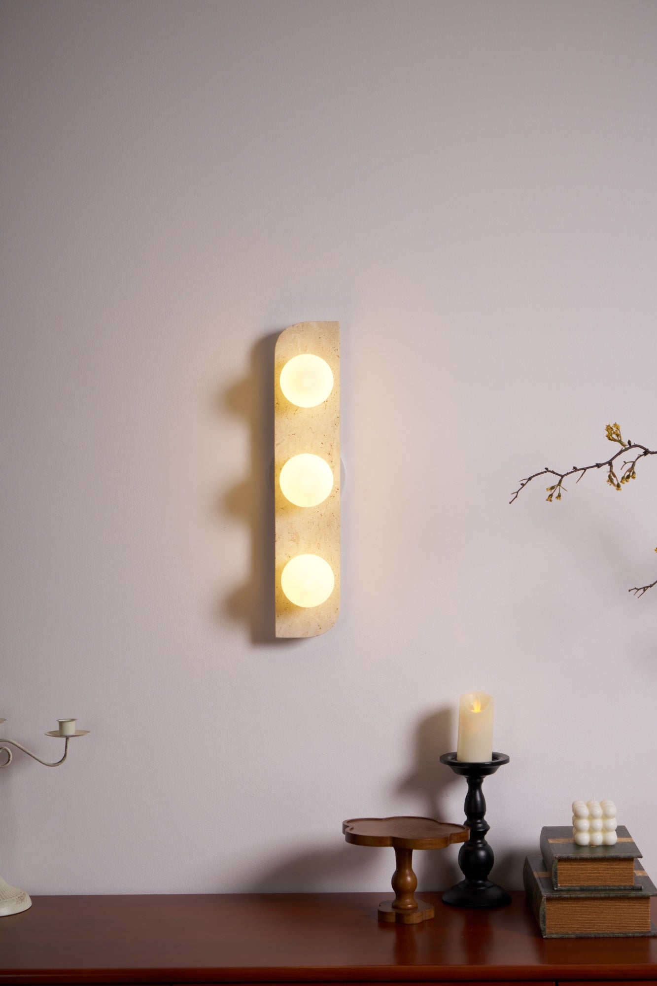Alsilis Minimalist Travertine Wall Light - Neutralighting