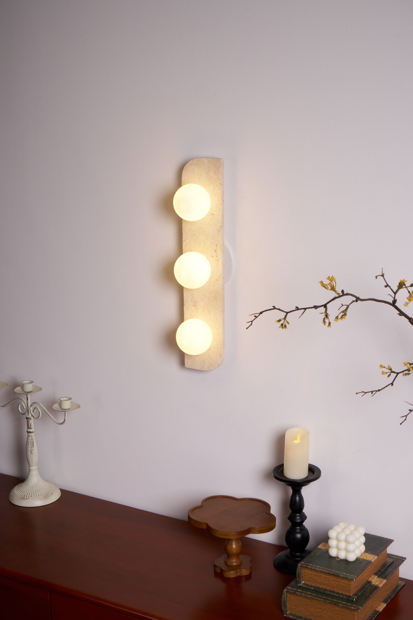 Alsilis Minimalist Travertine Wall Light - Neutralighting