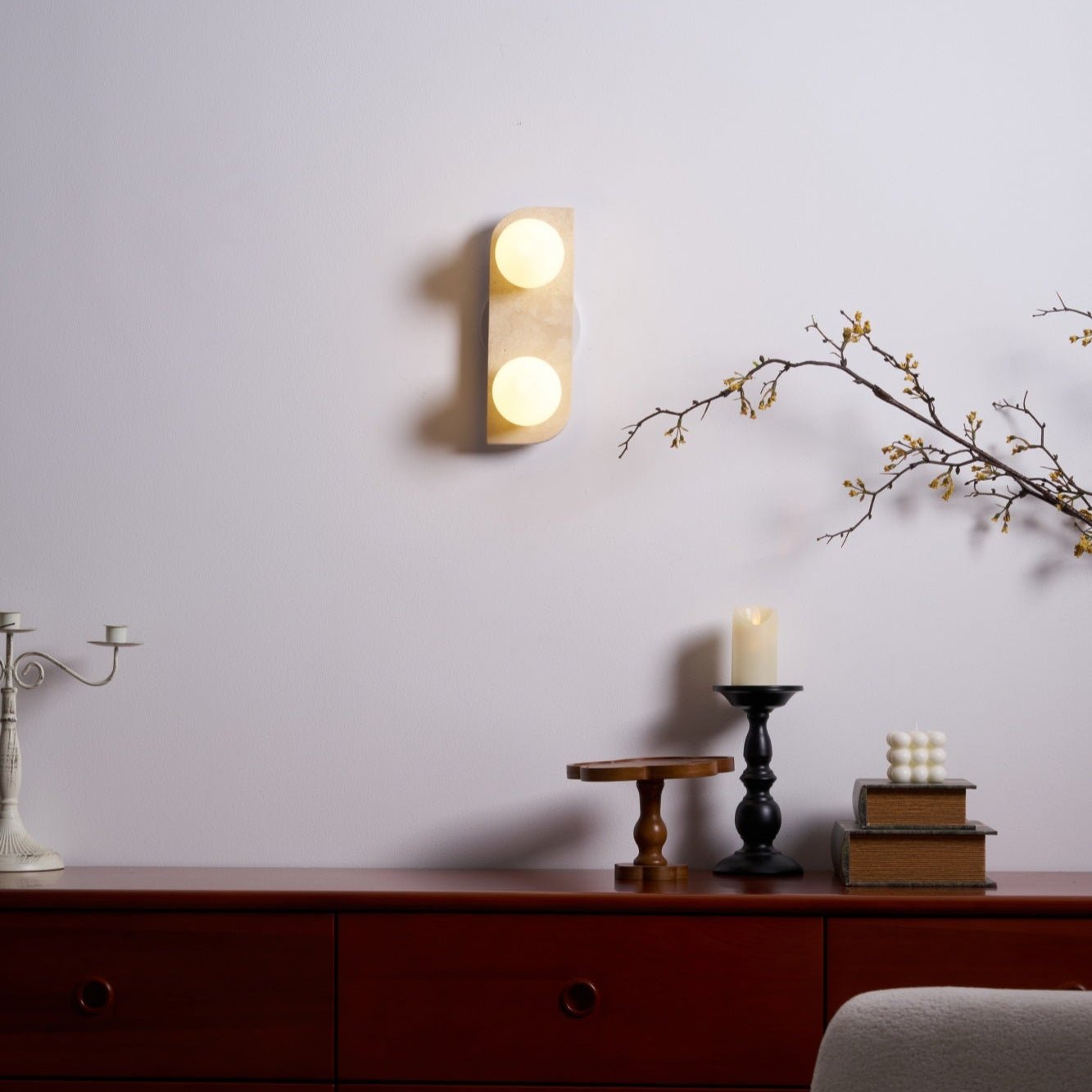 Alsilis Minimalist Travertine Wall Light - Neutralighting