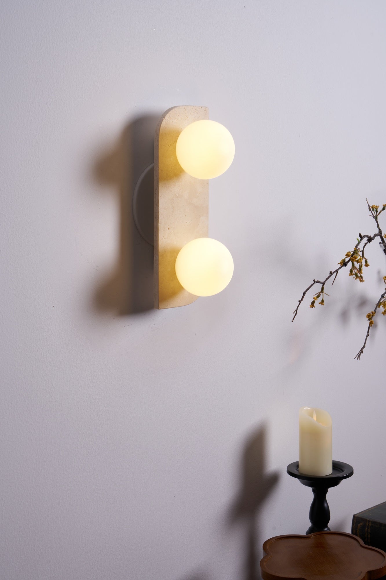 Alsilis Minimalist Travertine Wall Light - Neutralighting