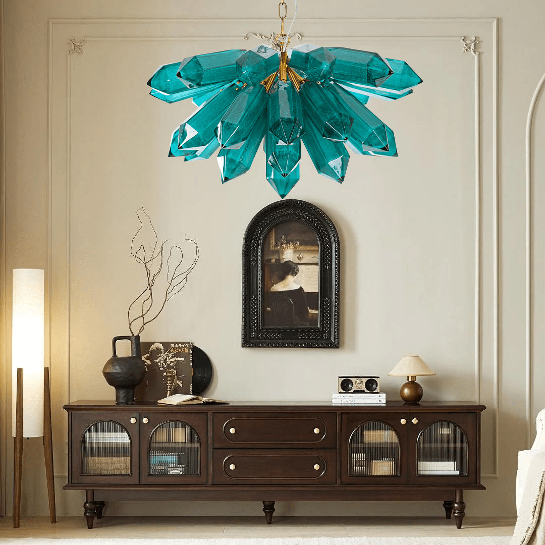 Aurora Chandelier Emerald Crystal Starburst Gold - Neutralighting
