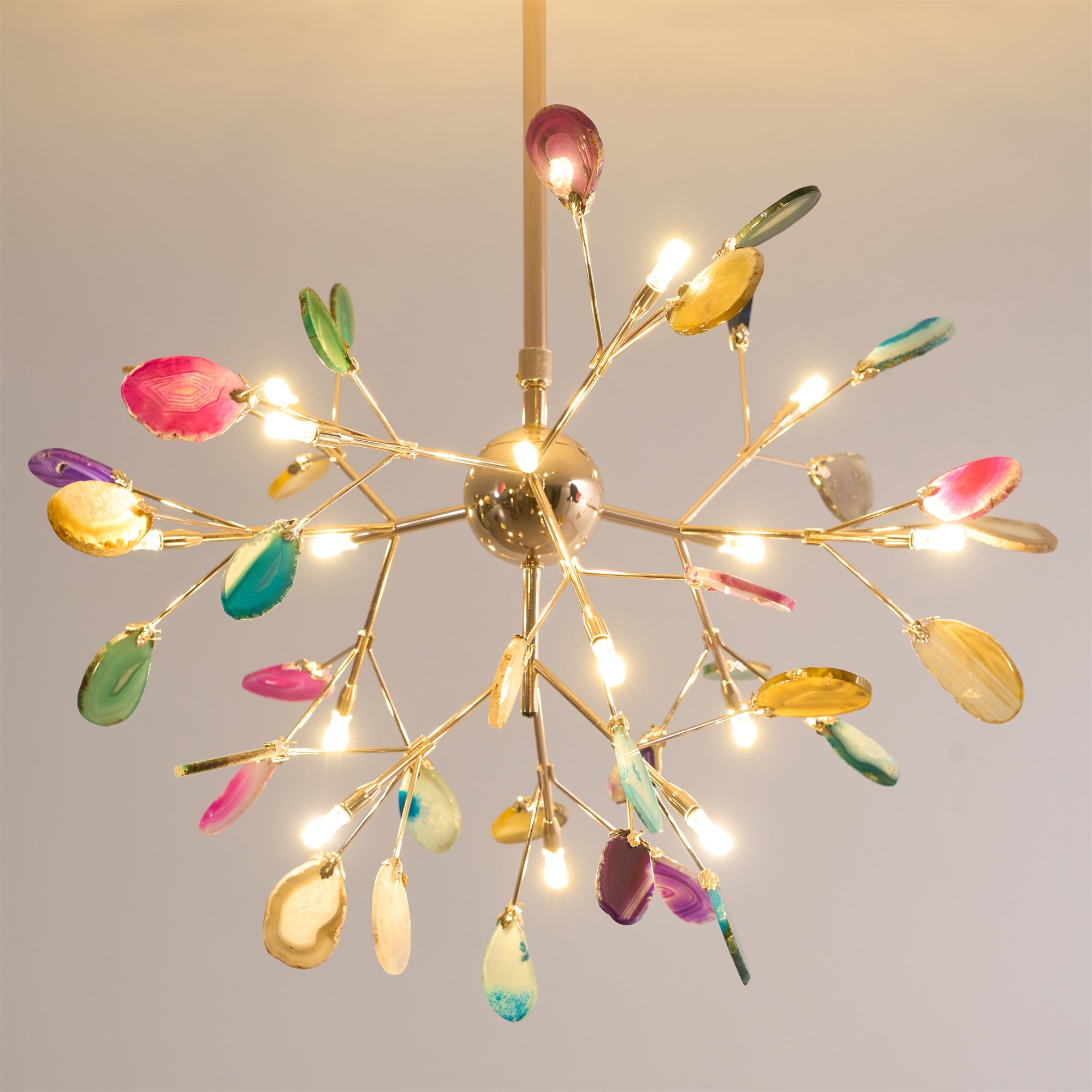Agate Chandelier Colorful Branching - Neutralighting
