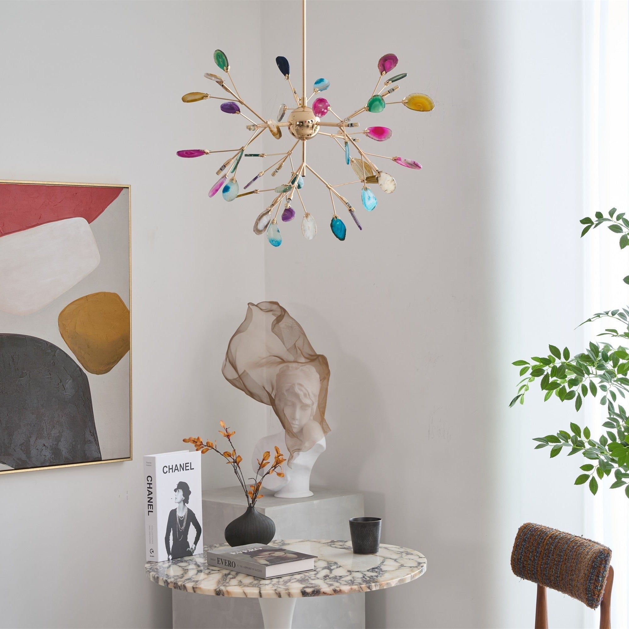 Agate Chandelier Colorful Branching - Neutralighting