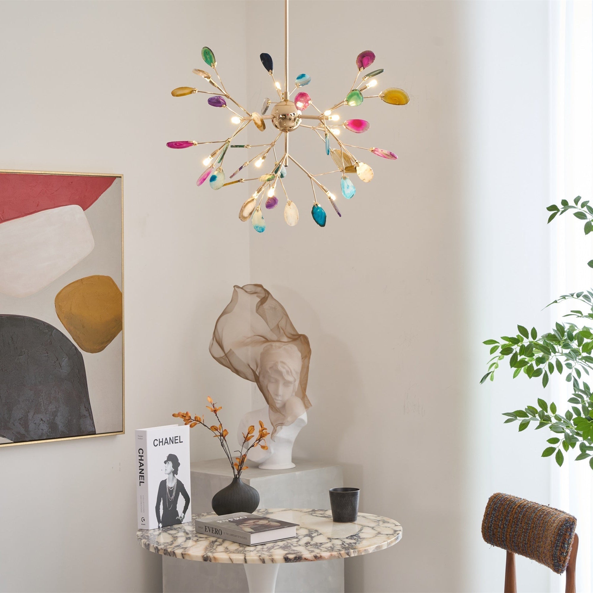 Agate Chandelier Colorful Branching - Neutralighting