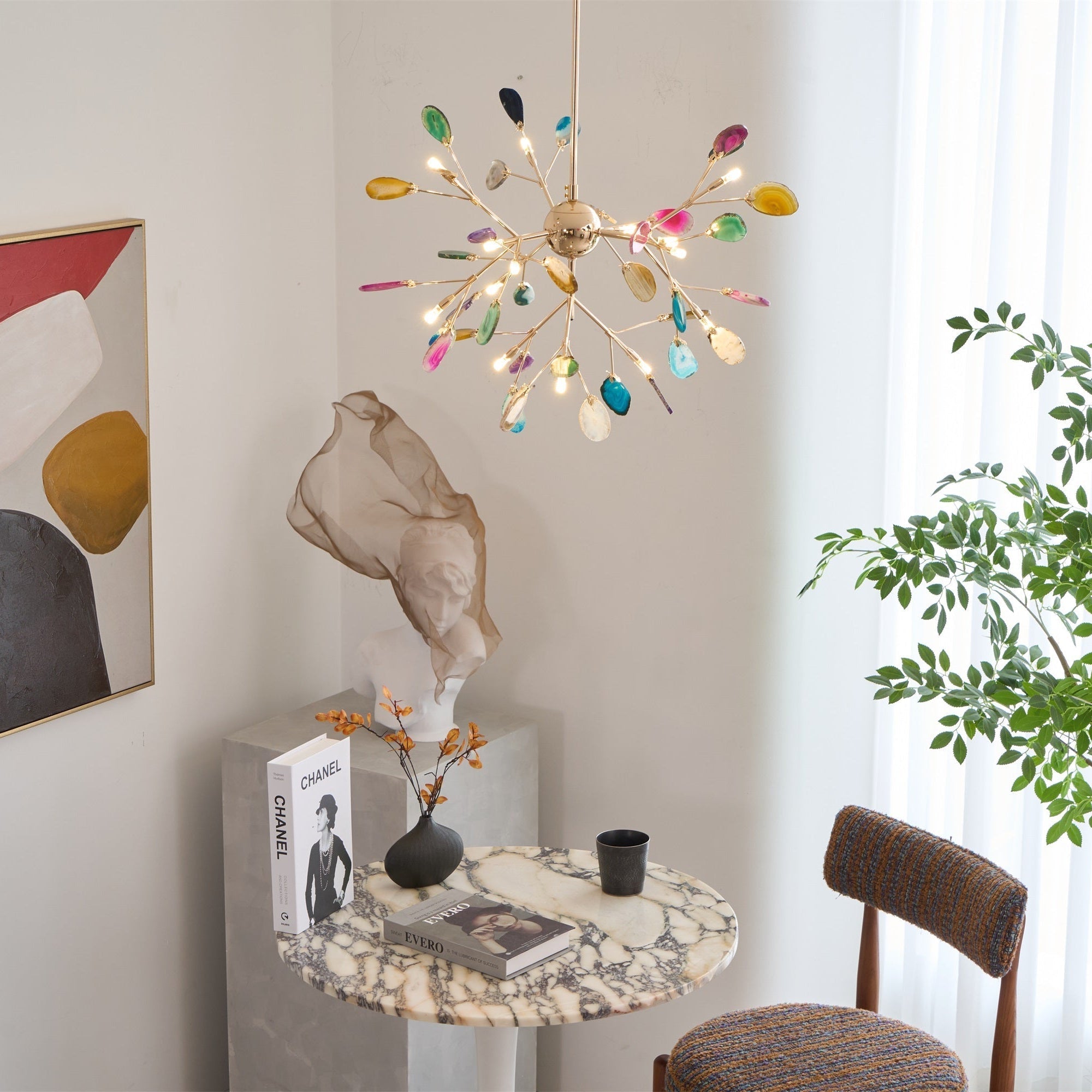 Agate Chandelier Colorful Branching - Neutralighting